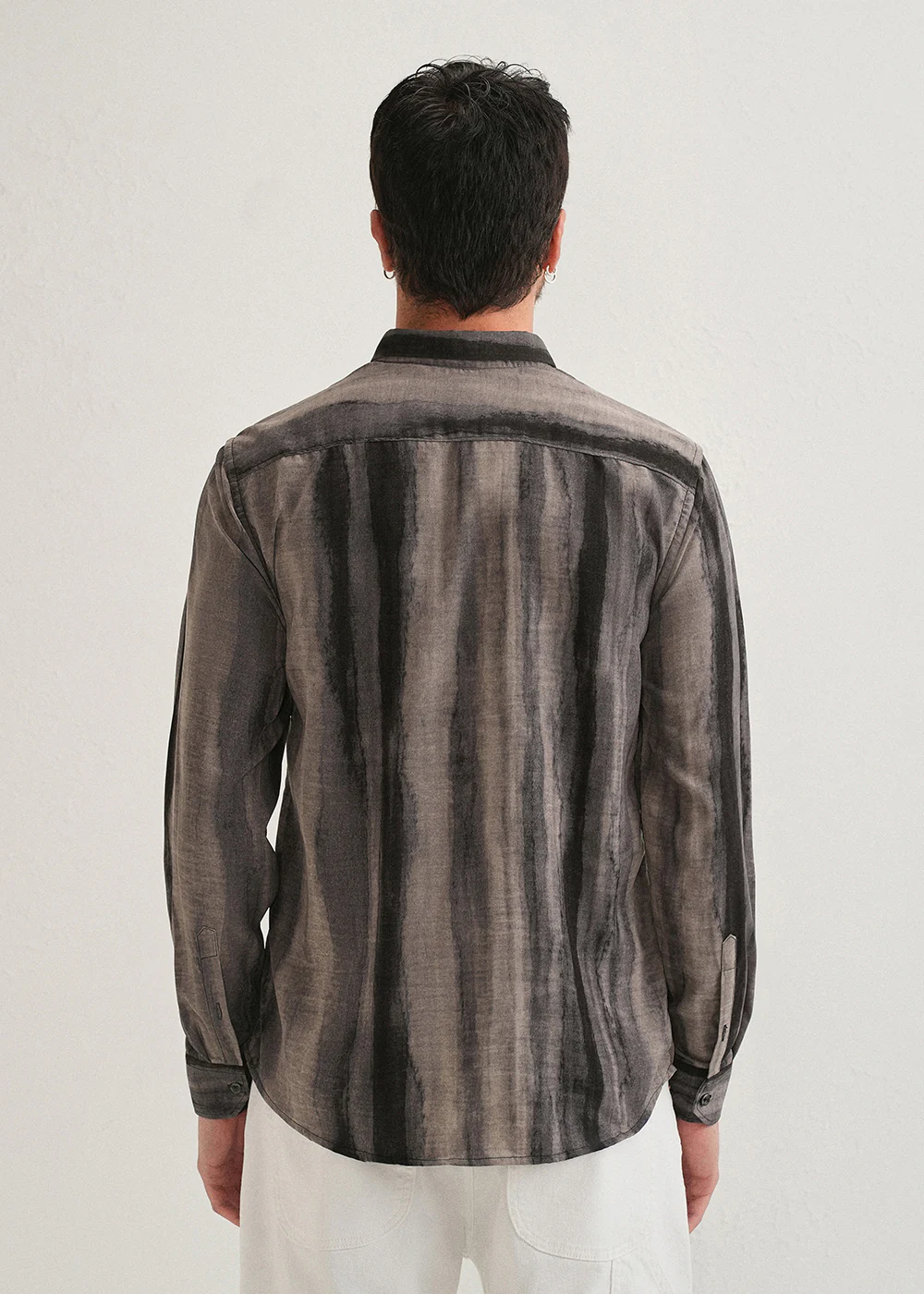 Grey Stripe Printed Shirt - Image 2