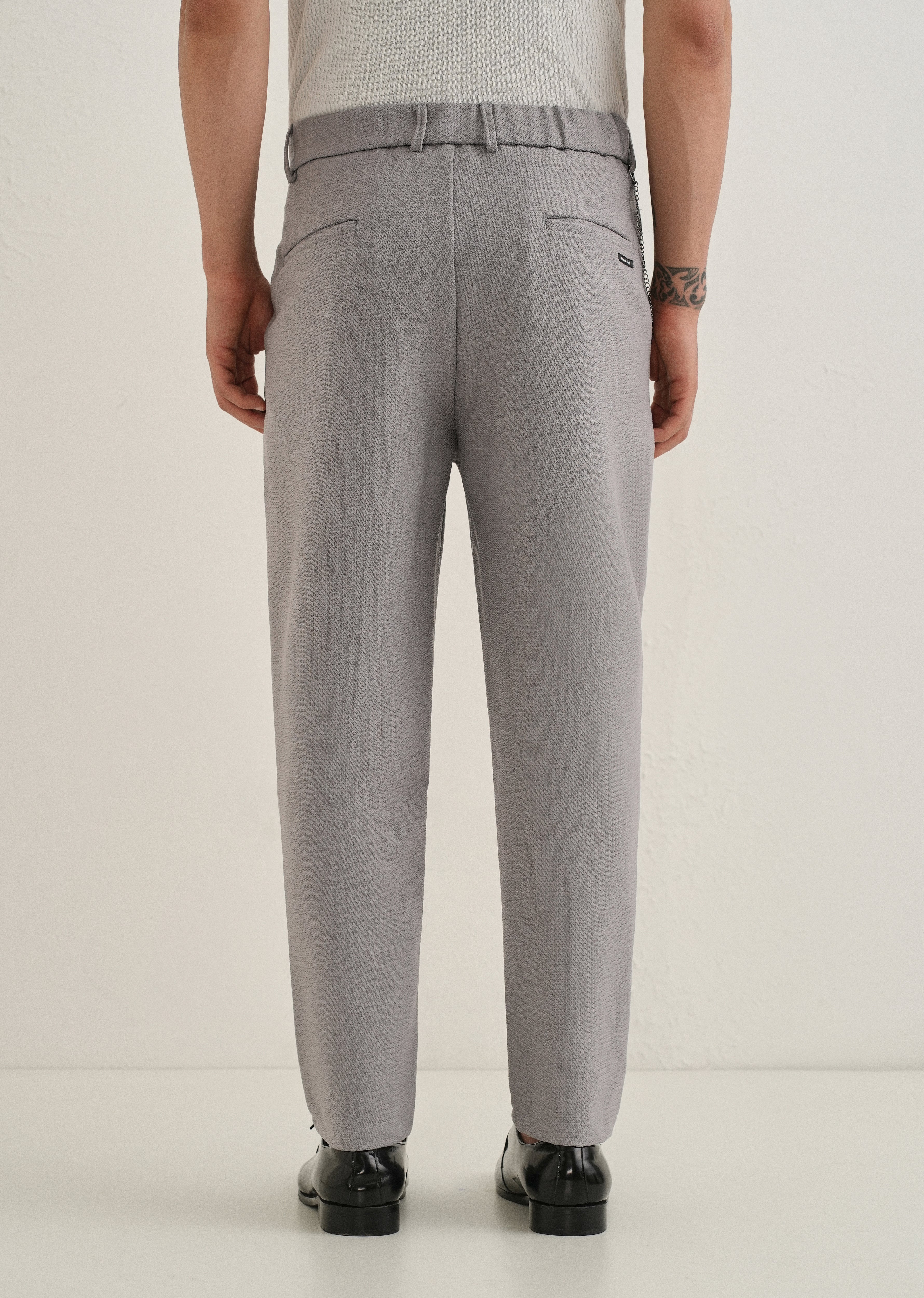 Grey Textured Korean Pant - Image 2