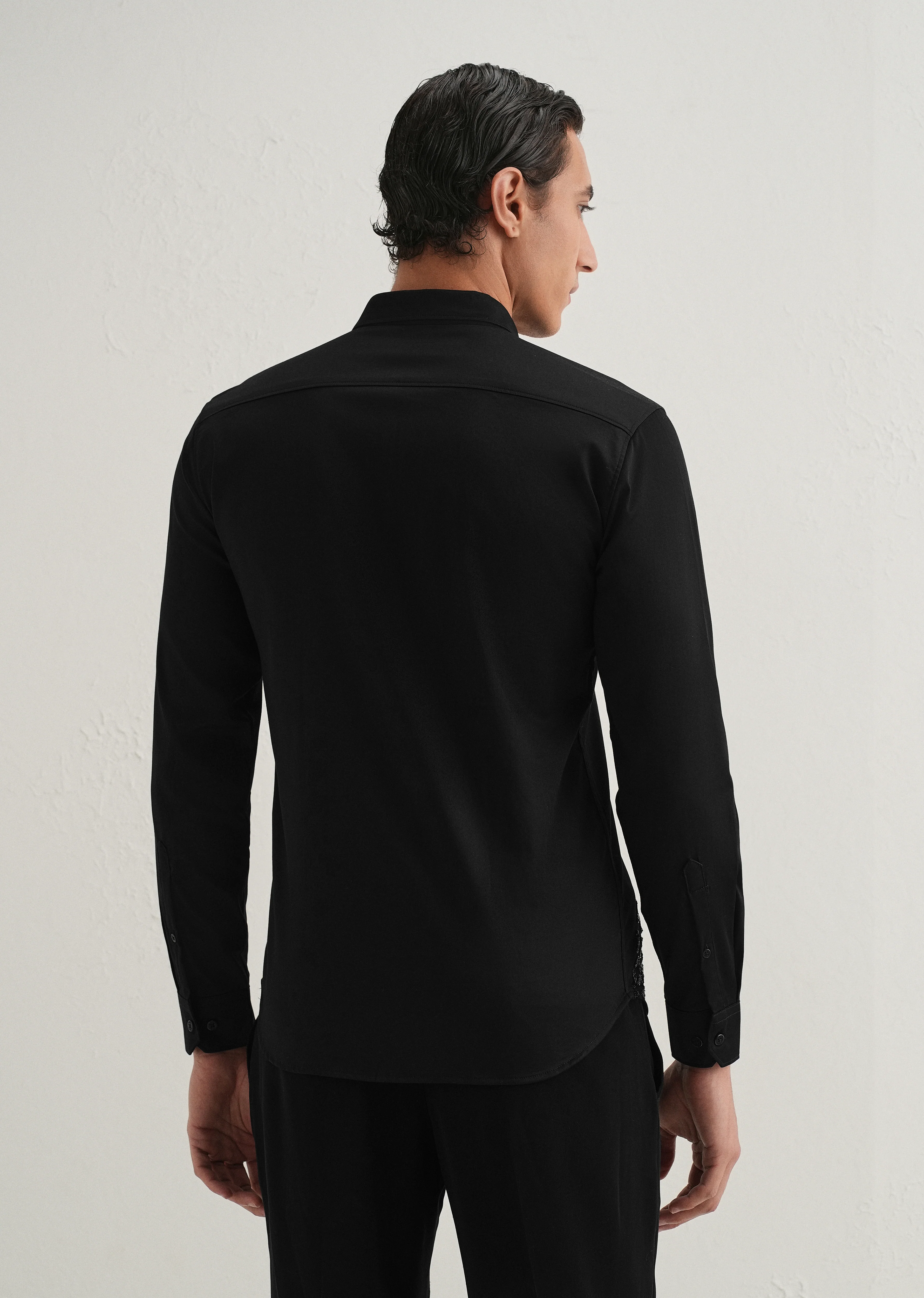 Handcrafted Black Designer Shirt - Image 3