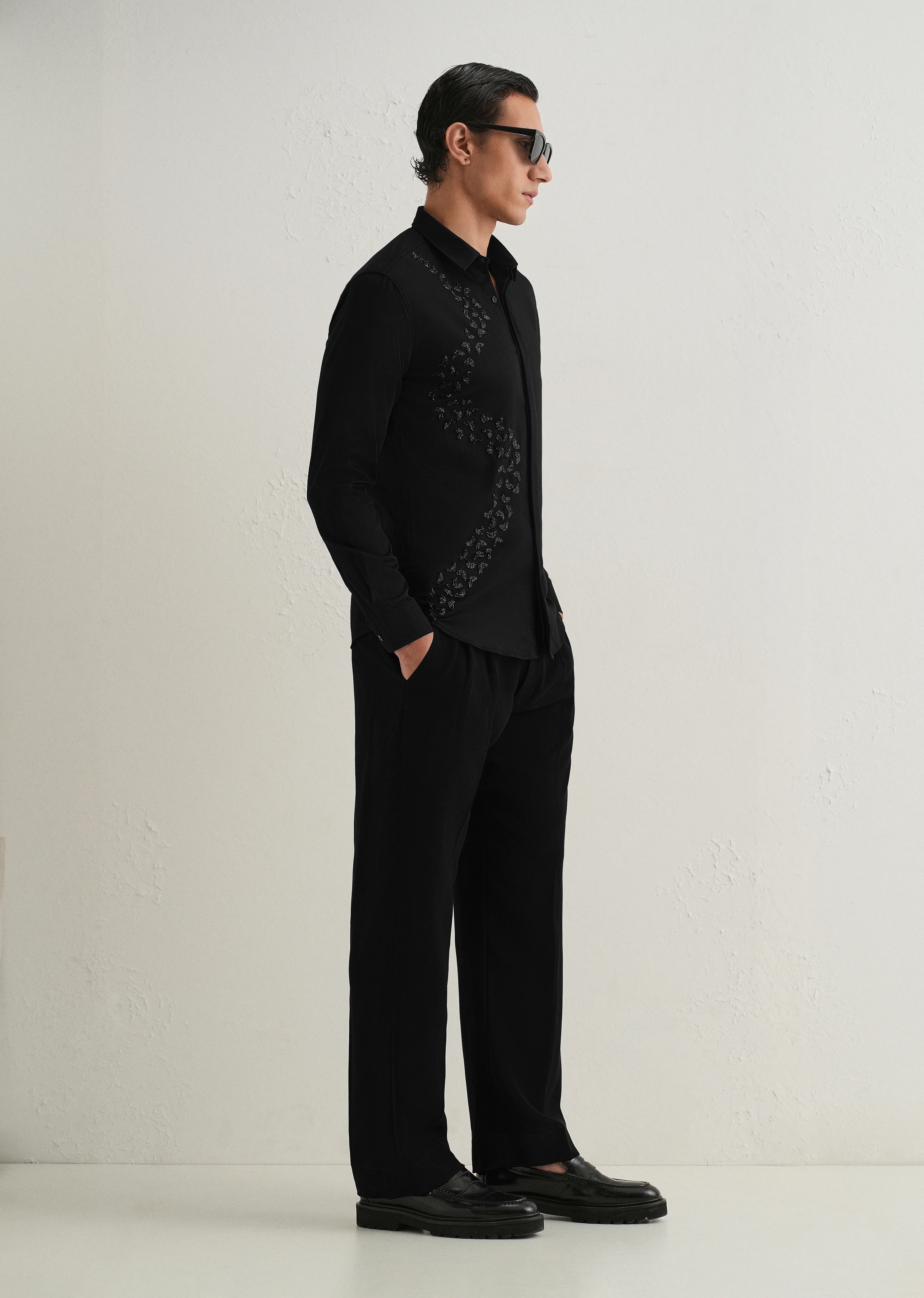 Handcrafted Black Designer Shirt - Image 6