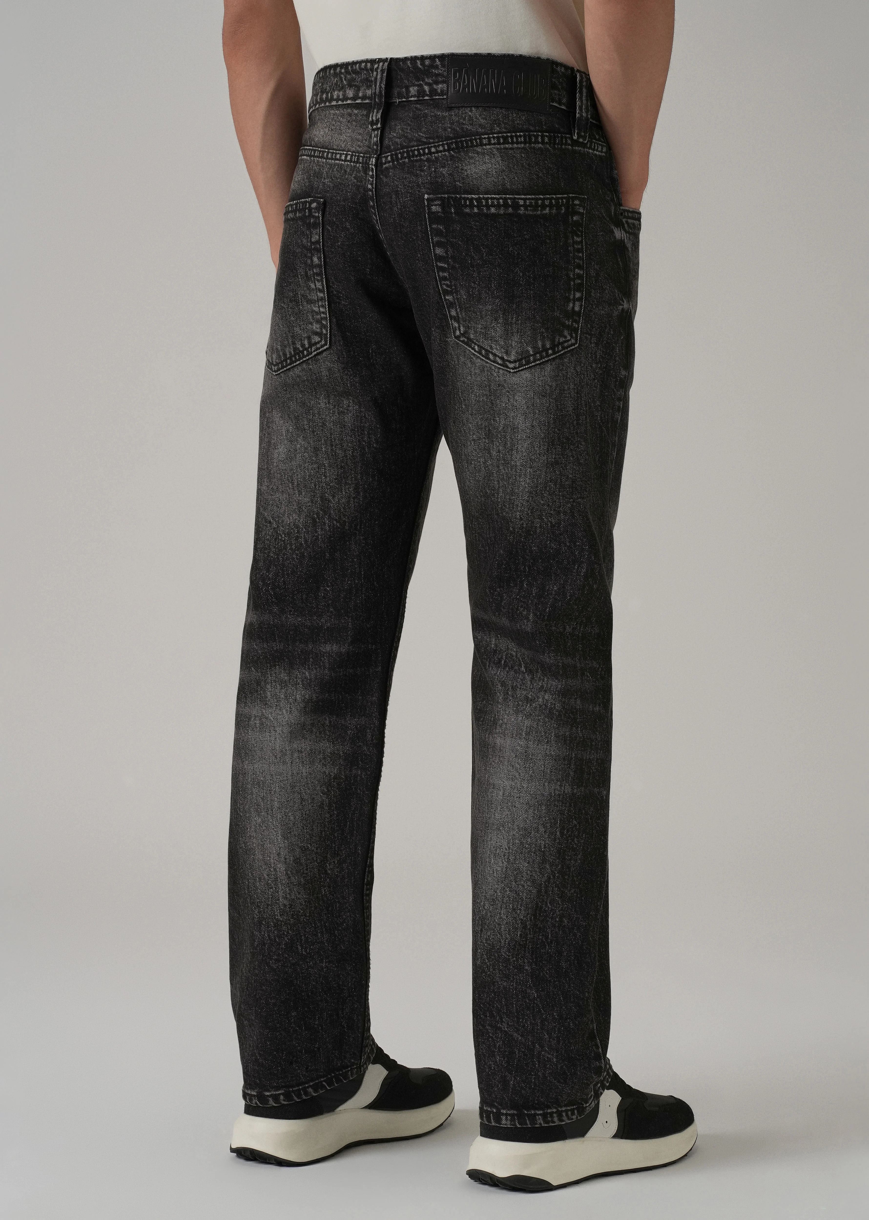 High Fade Black Straight Fit Jeans - Image 2