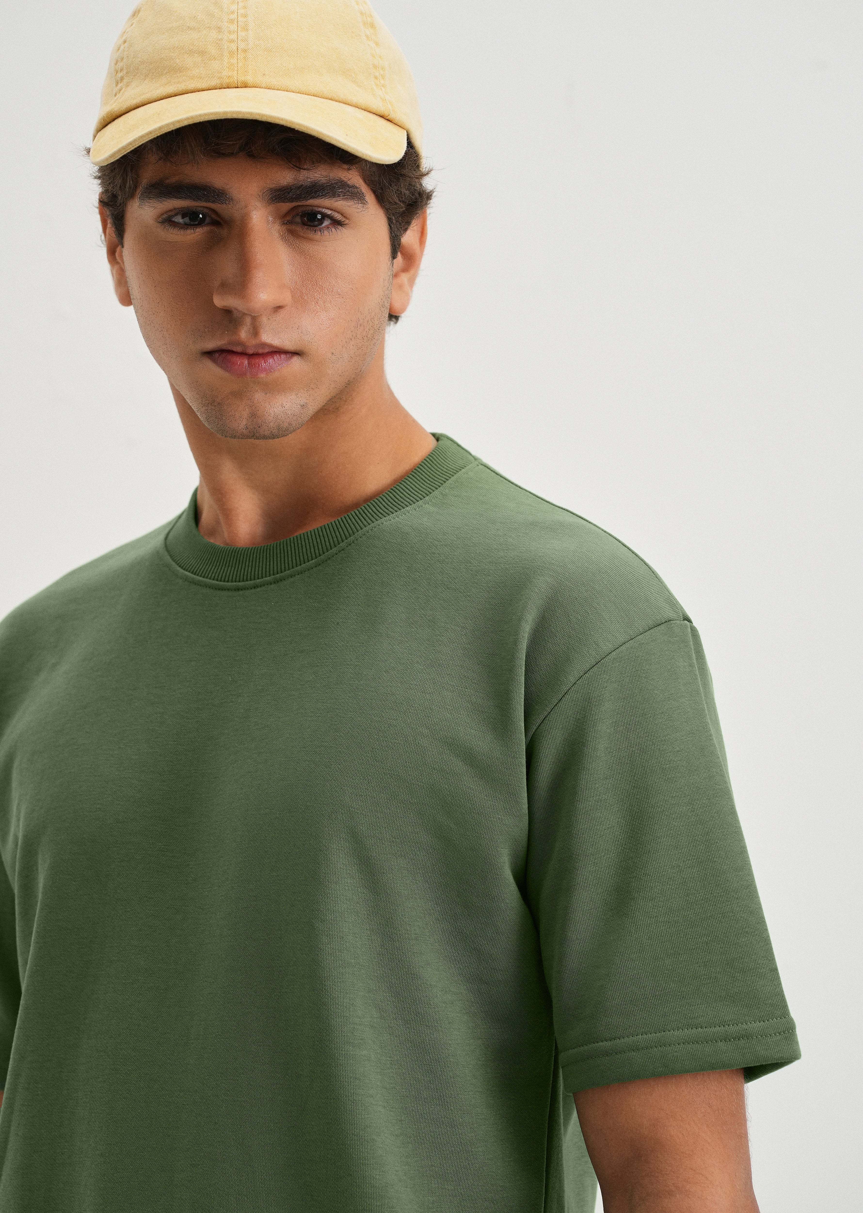 Hunter Green Plain Oversized Basic T-shirt - Image 5