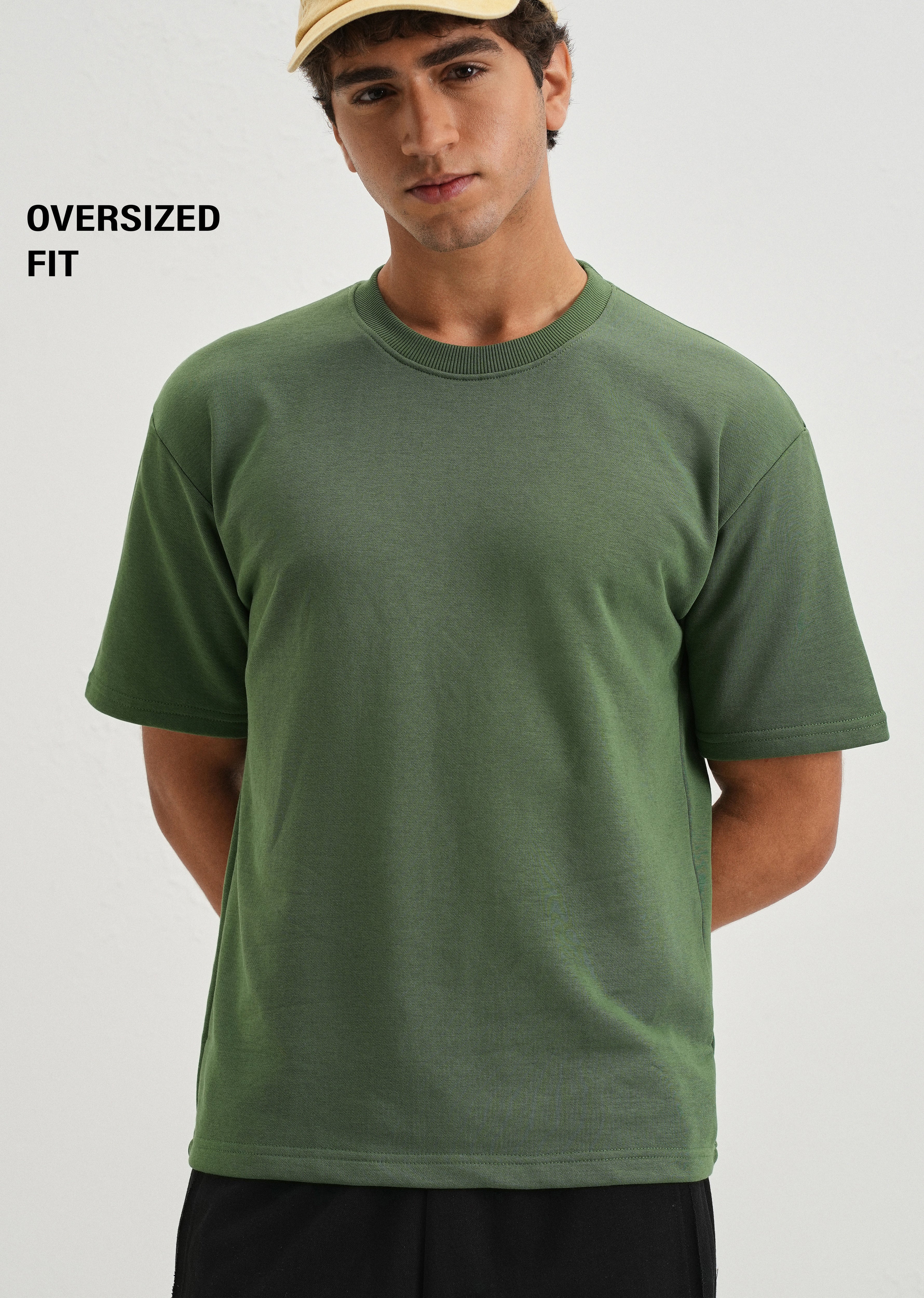 Hunter Green Plain Oversized Basic T-shirt - Image 7