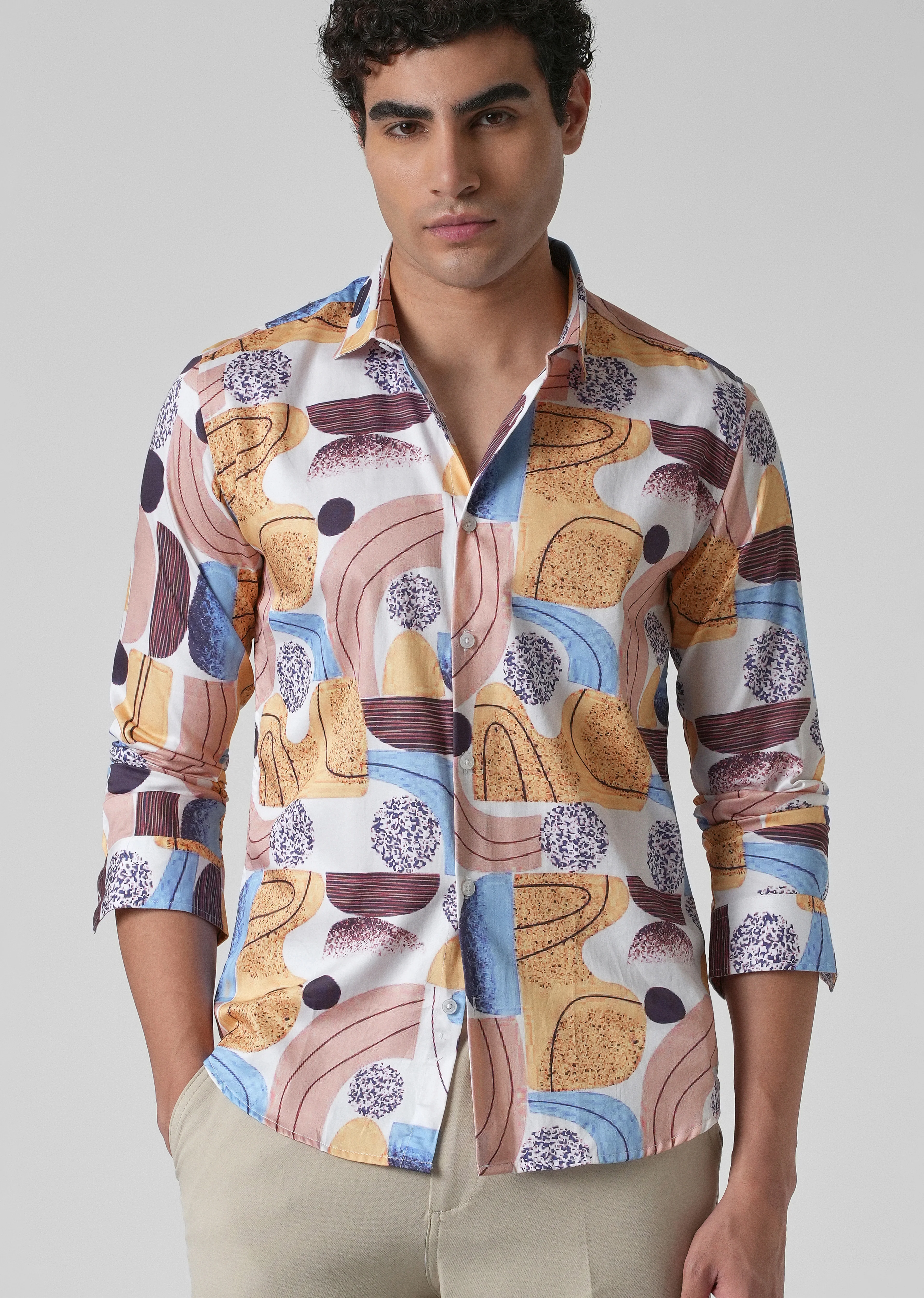 Illusive Abstract Print Shirt - Image 5