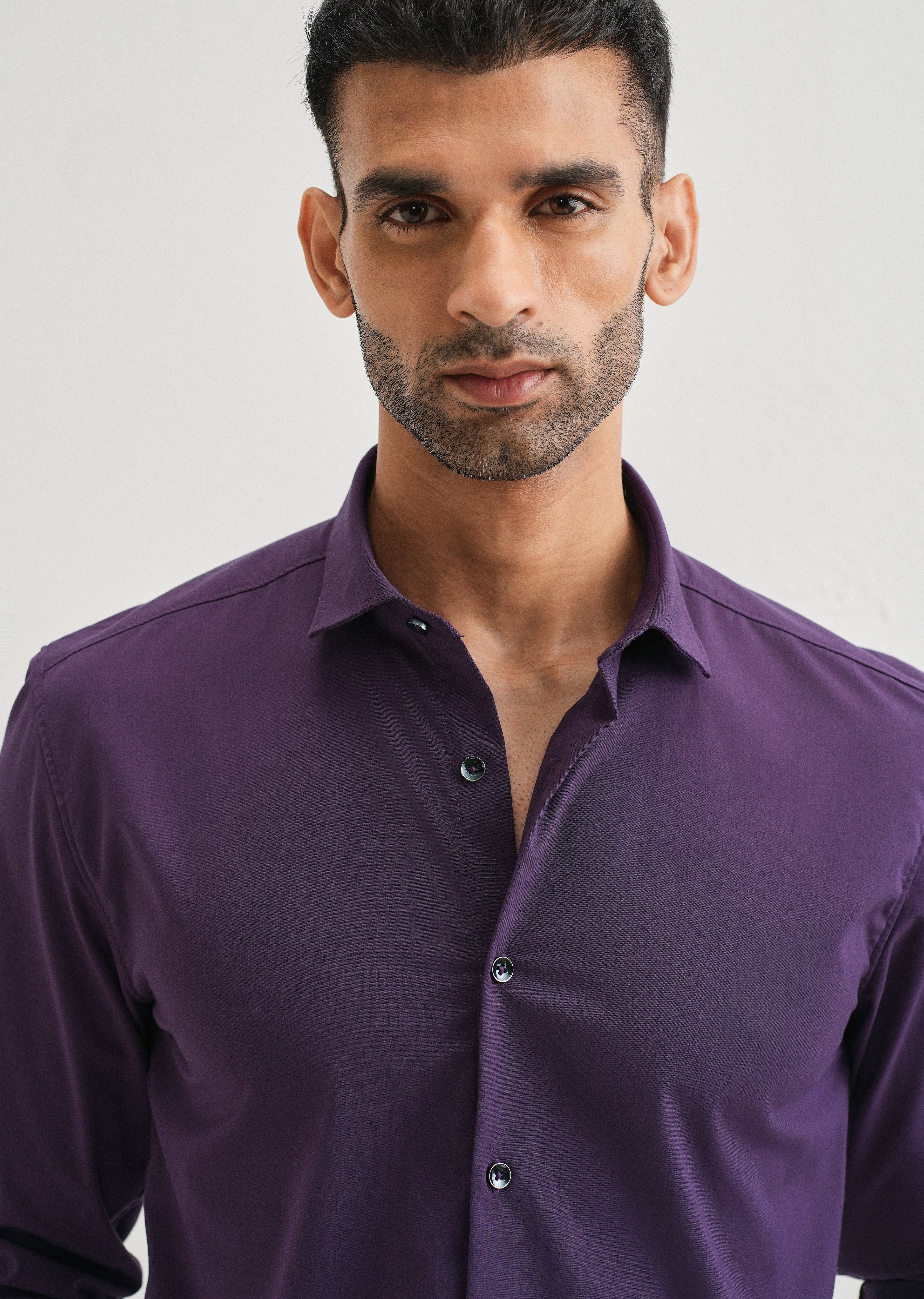 Imperial Purple Plain Wrinkle Free Shirt - Image 5