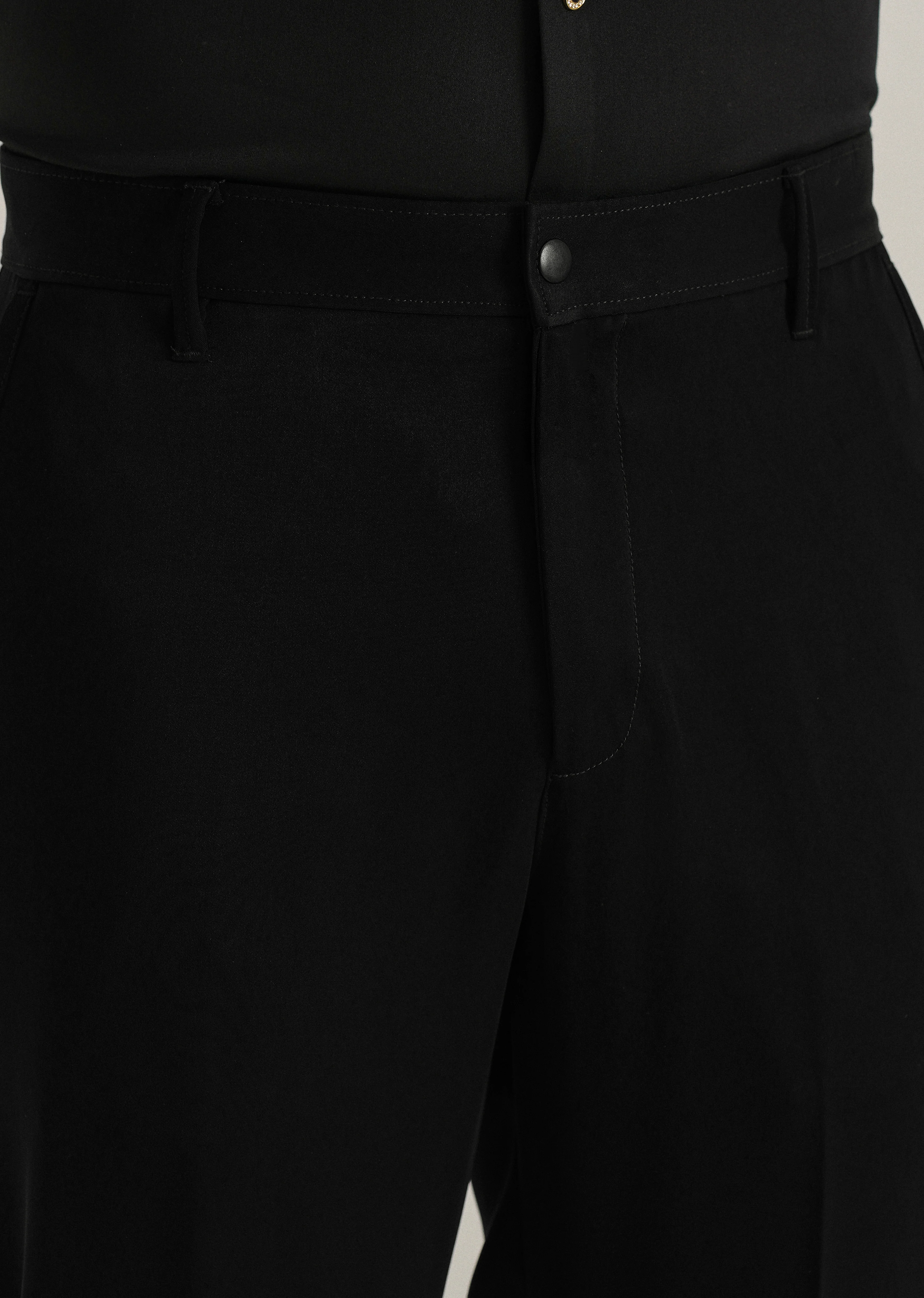Ink Black Plain Slim Fit Trouser - Image 5