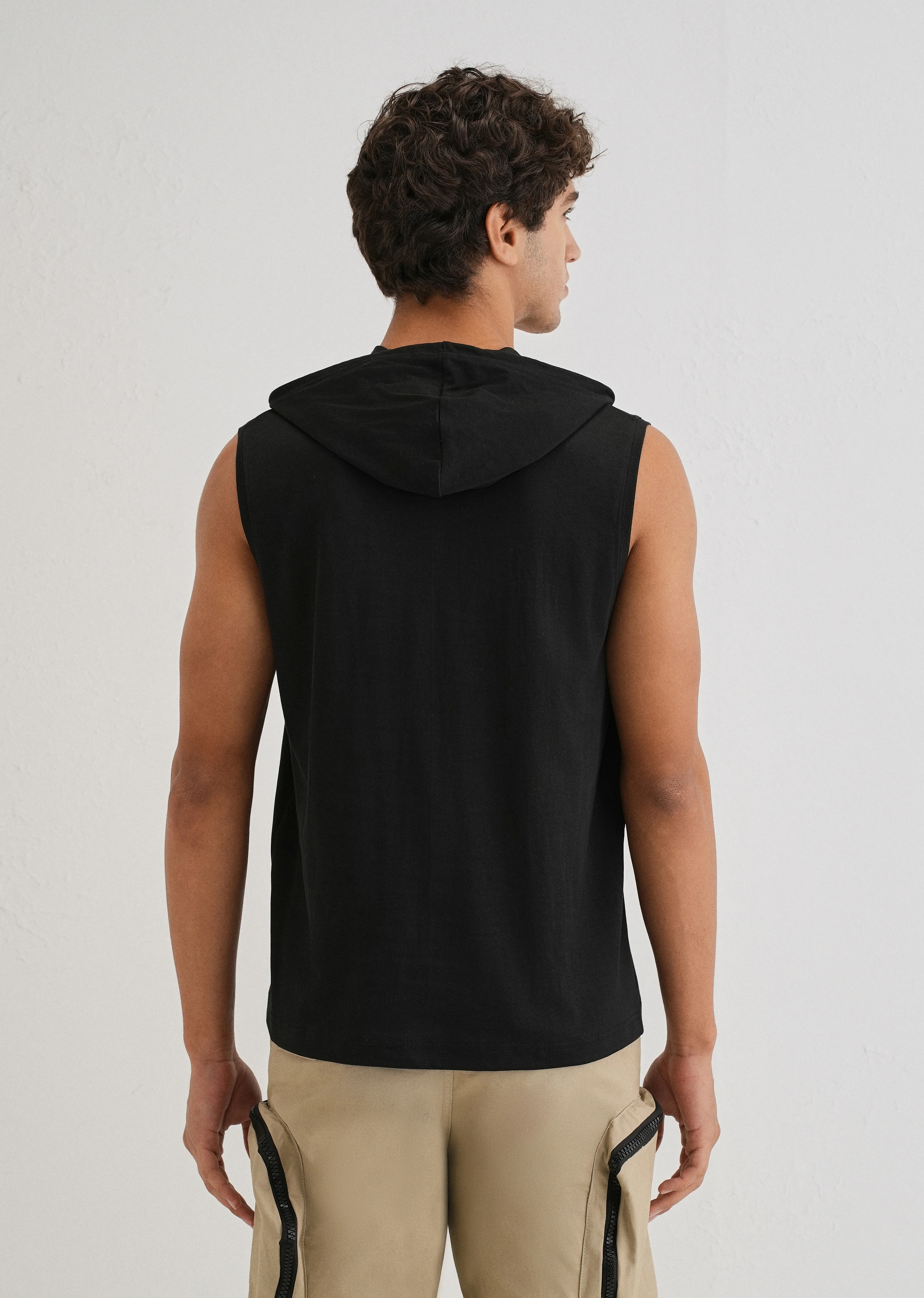 Ink Black Printed Hoodie Tank - Image 2