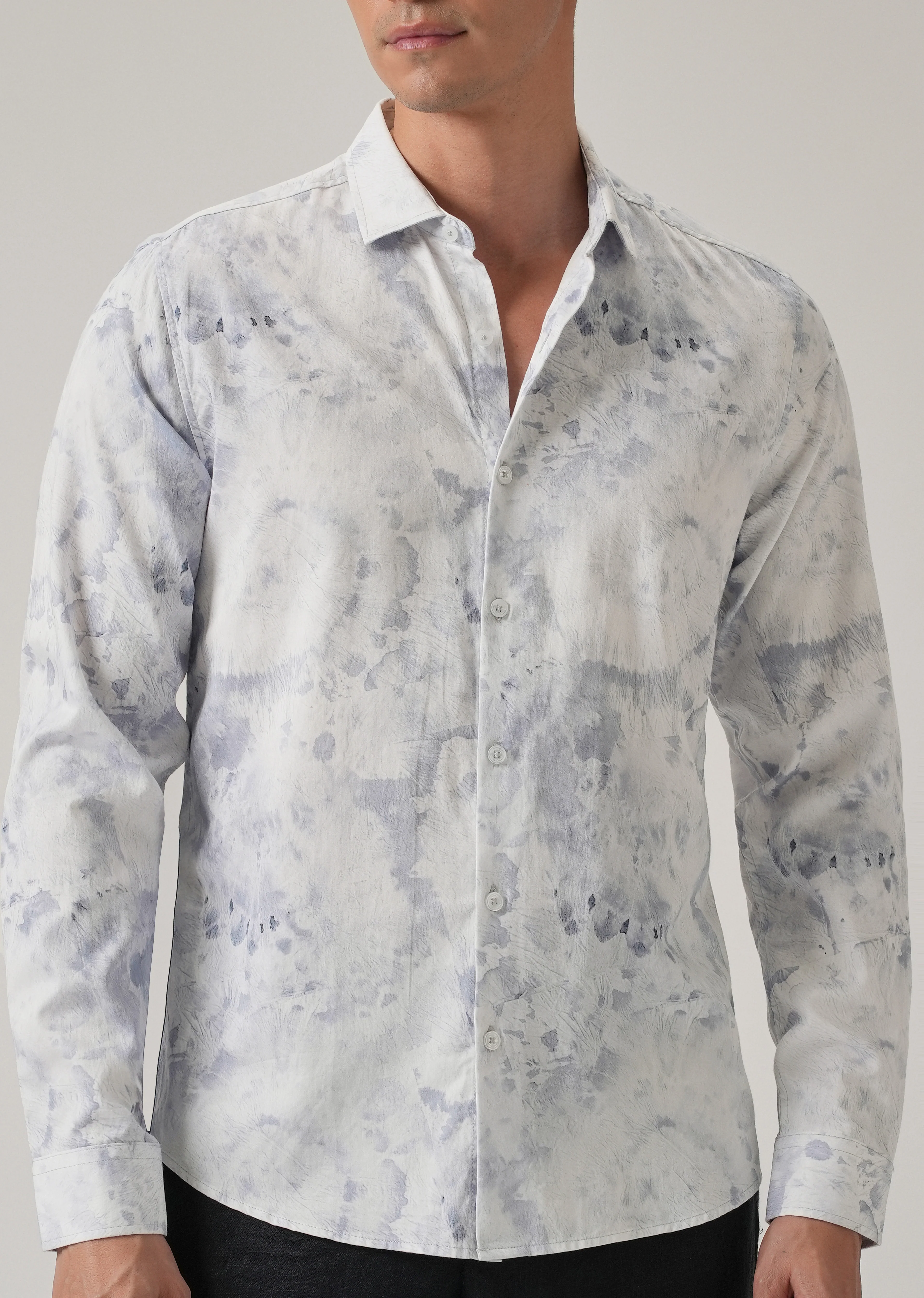Ink Blue Print Shirt - Image 7