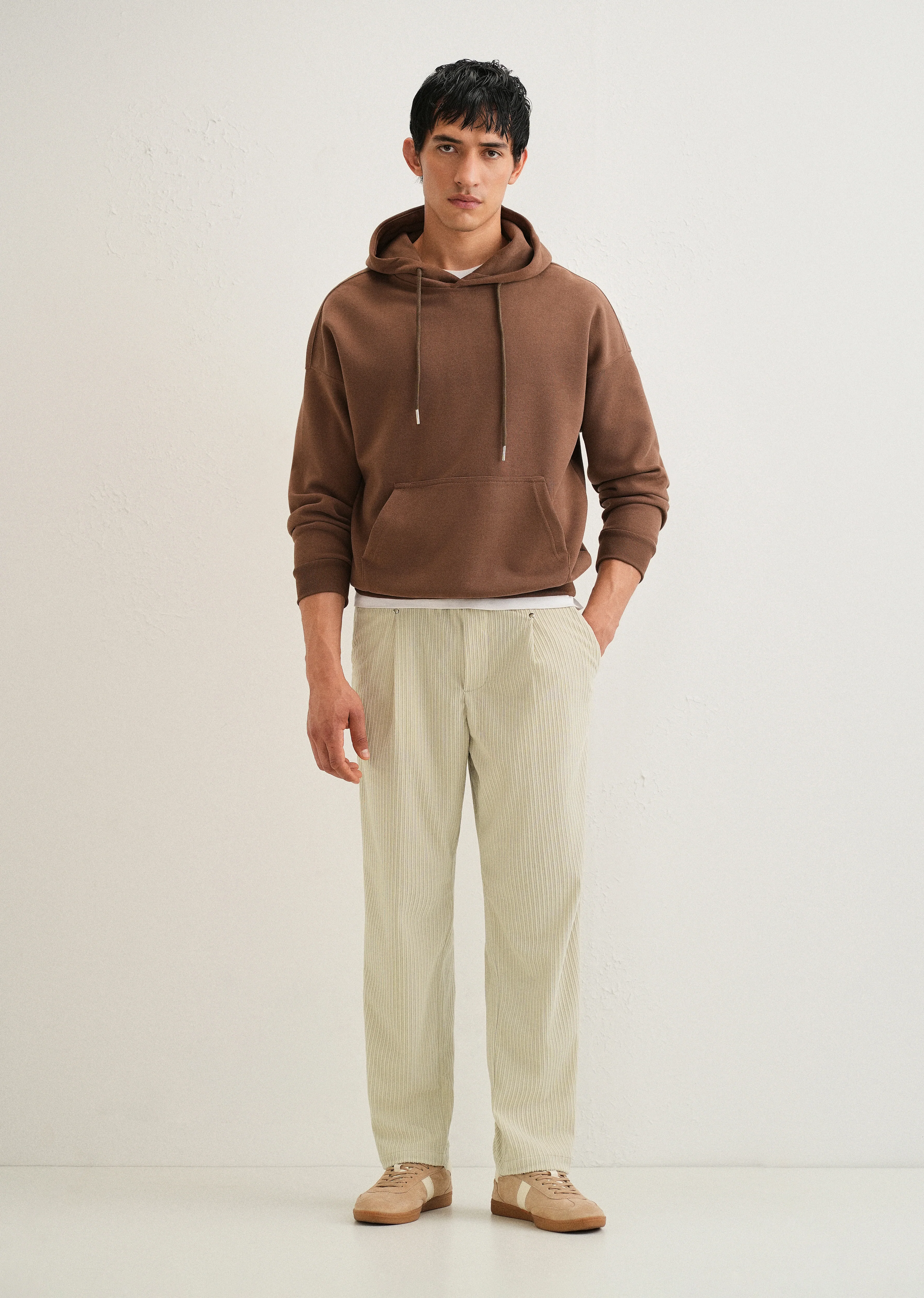 Ivory Cream Drawstring Corduroy Pant - Image 6