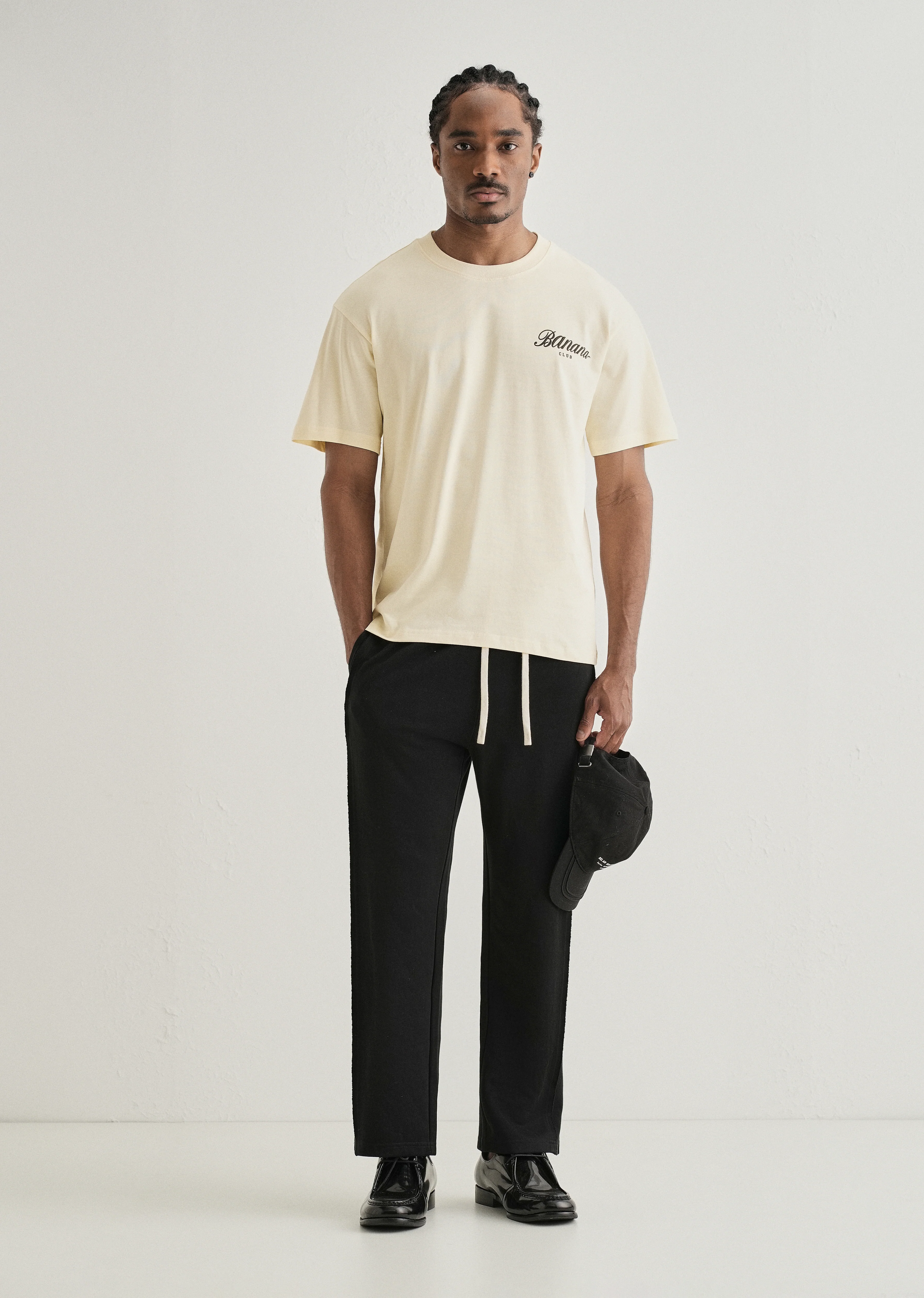 Ivory Embossed Printed Oversized T-shirt - Image 6