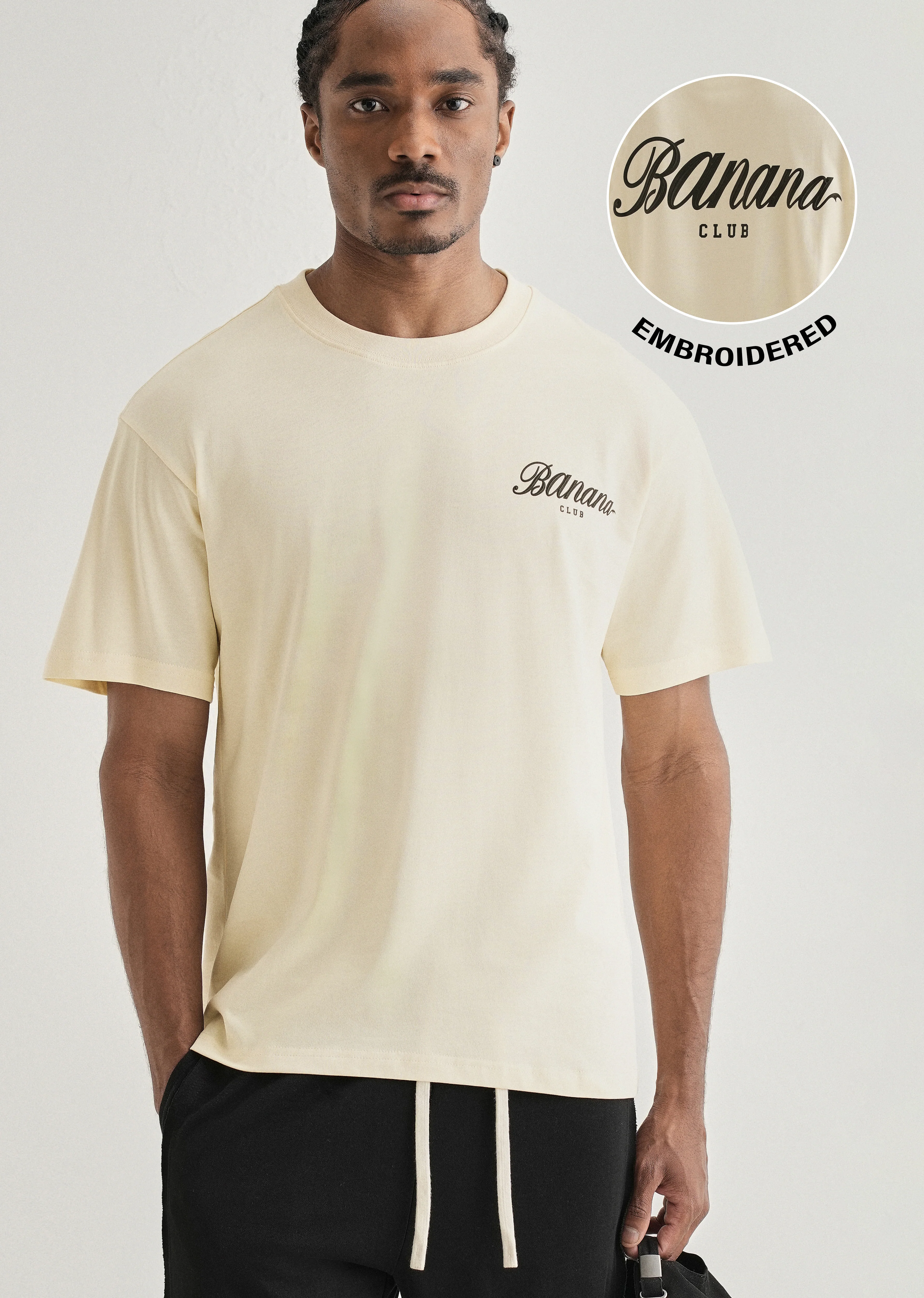 Ivory Embossed Printed Oversized T-shirt - Image 7