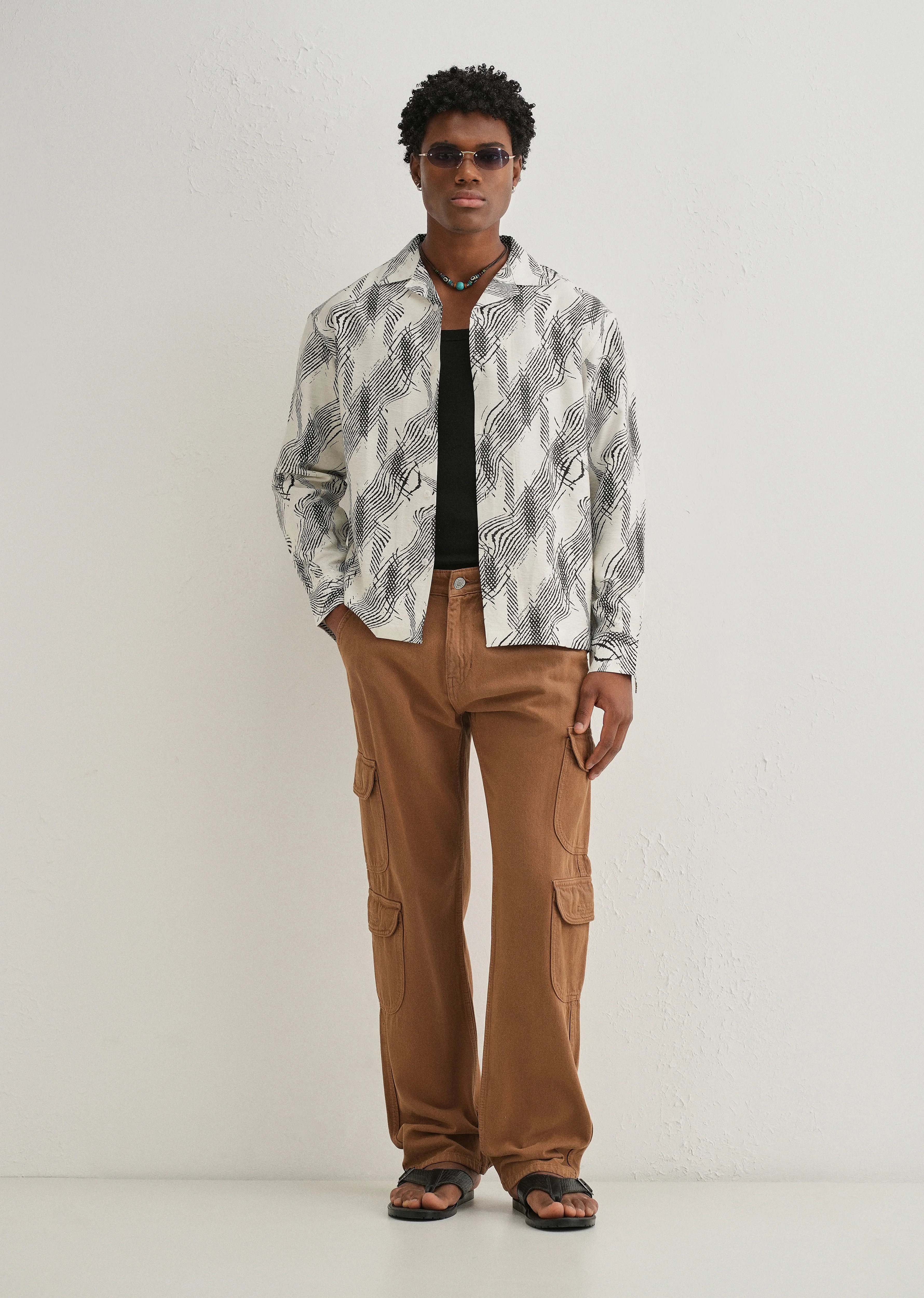 Ivory Modern Sketch Printed Shirt - Image 6