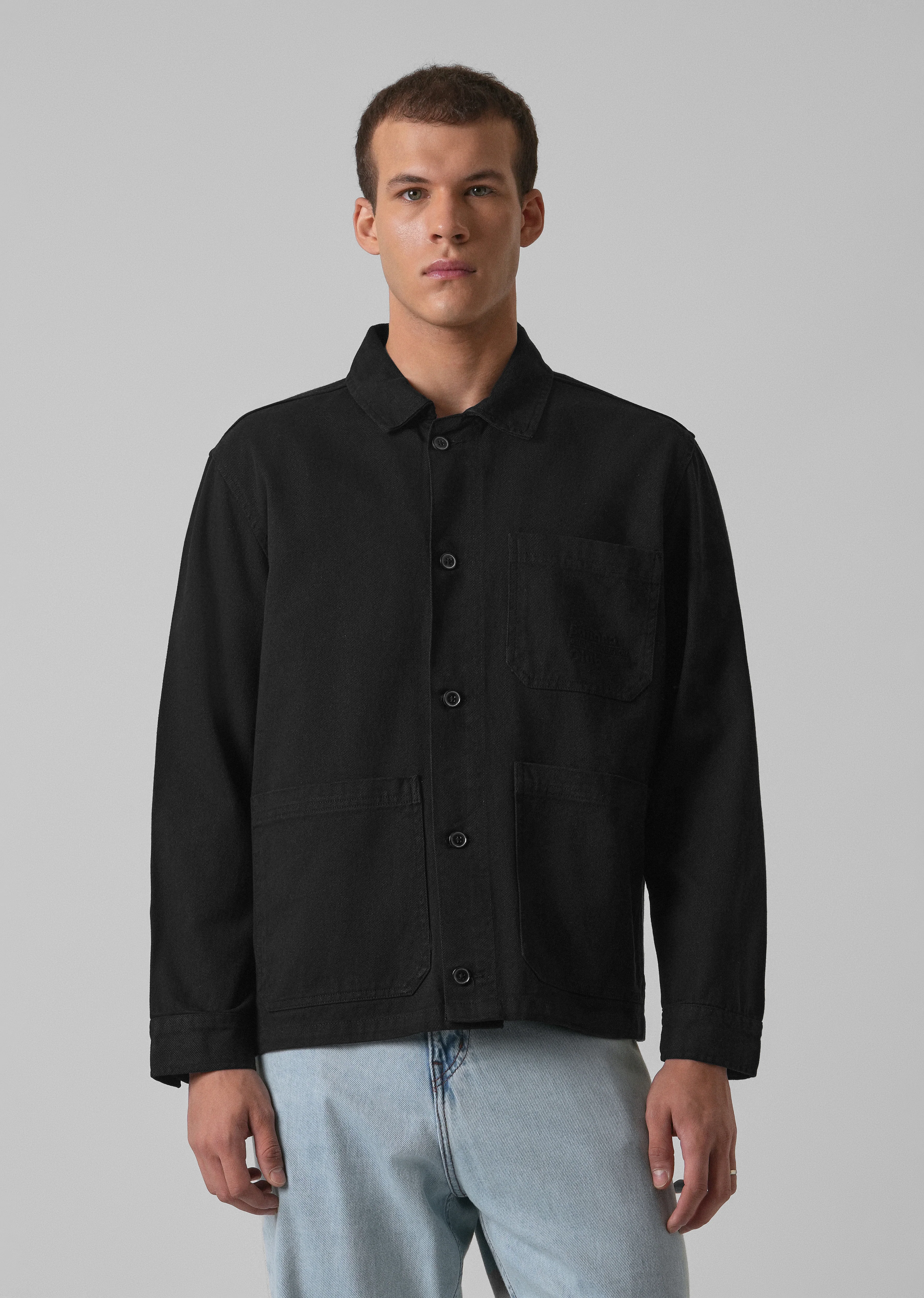 Jade Black Cotton Drill Jacket - Image 3