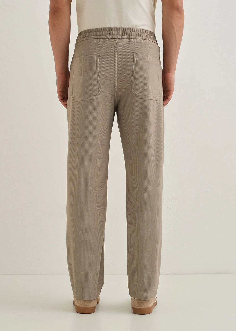 Khaki Straight Fit Corduroy Pants - Image 4