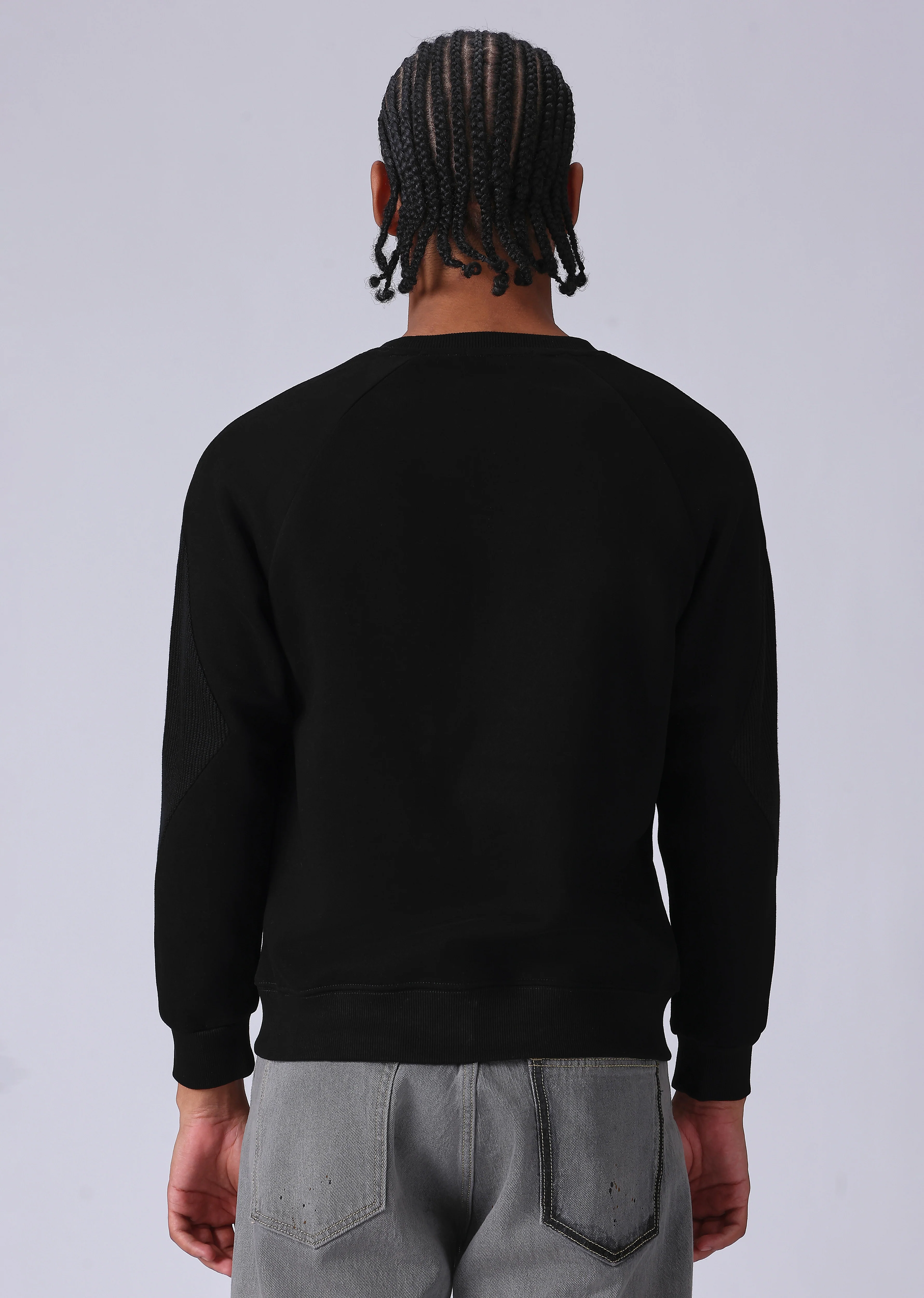 Knit Cut and Sew Black Sweatshirt - Image 2