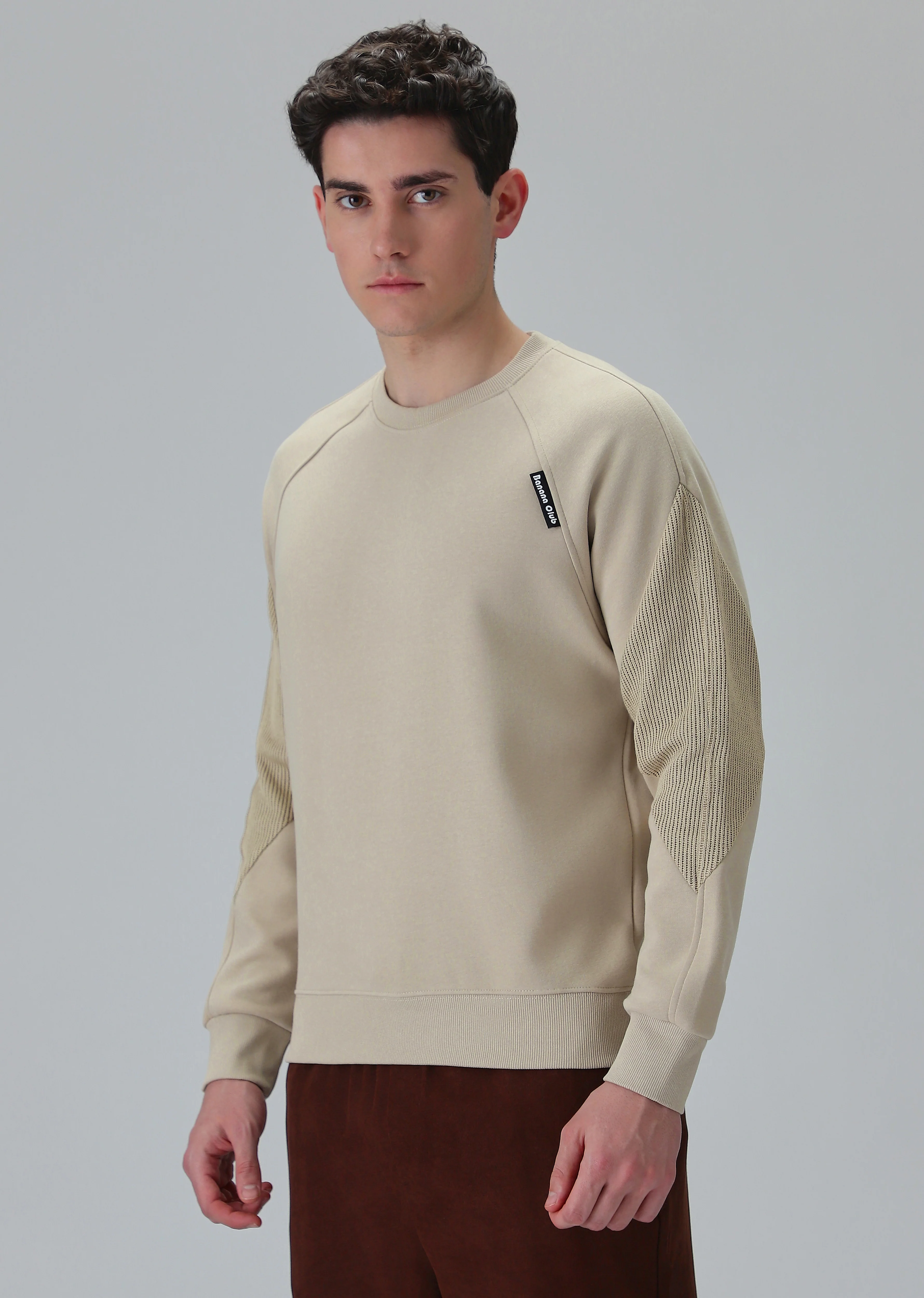 Knit Cut and Sew Cream Sweatshirt - Image 4