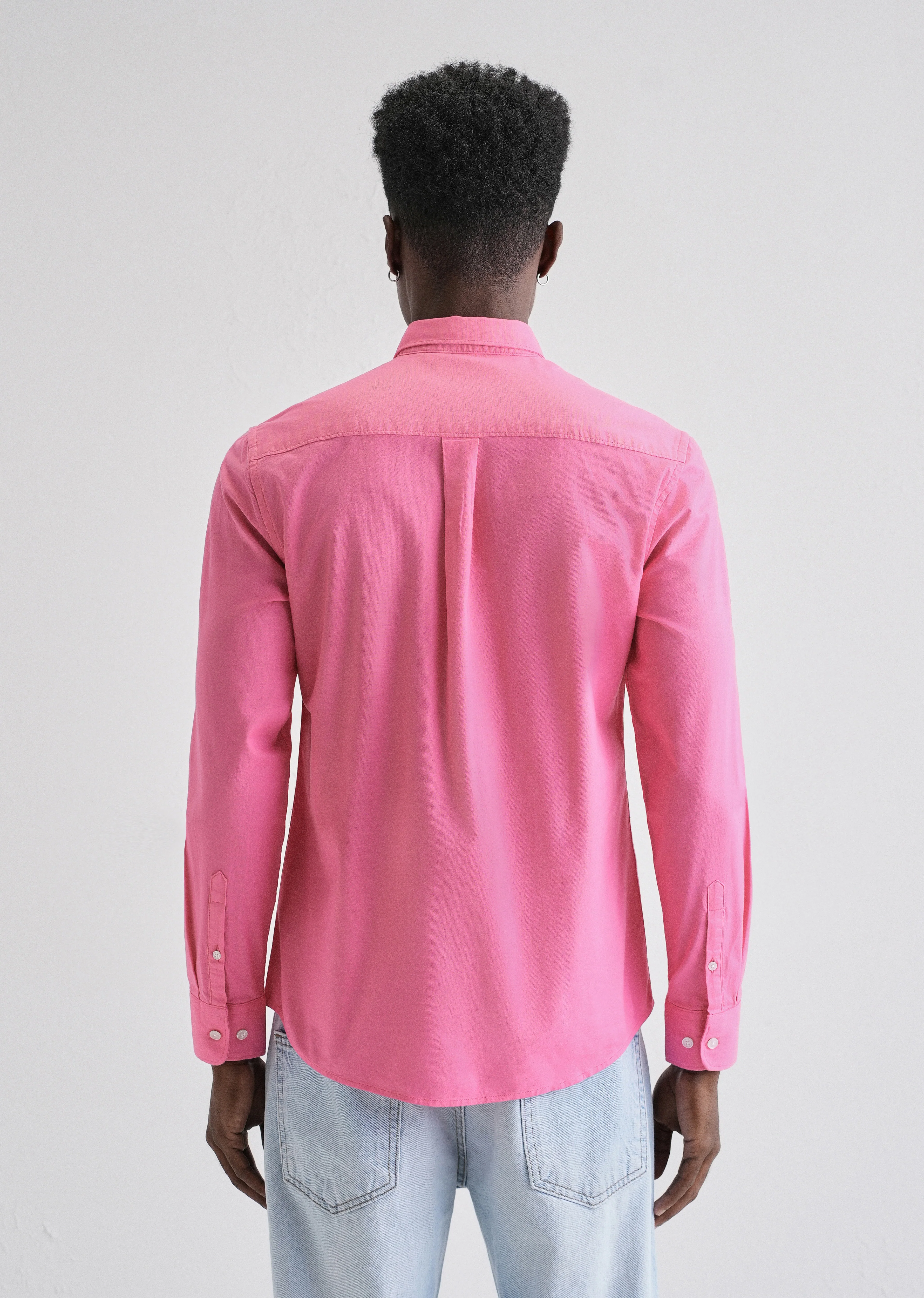 Knockout Pink Plain Oxford Shirt - Image 2