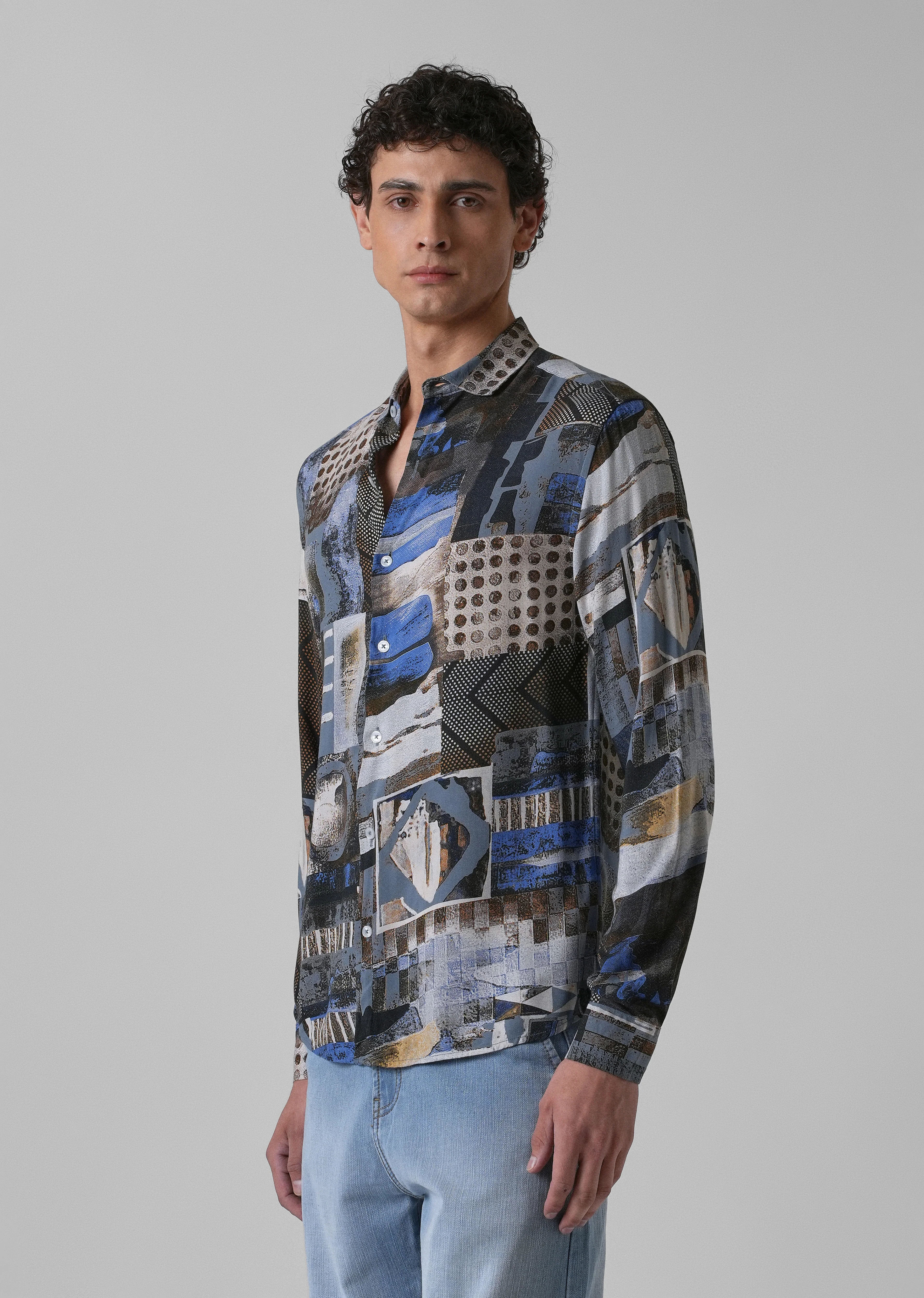 Lattice Azure Feather shirt - Image 4