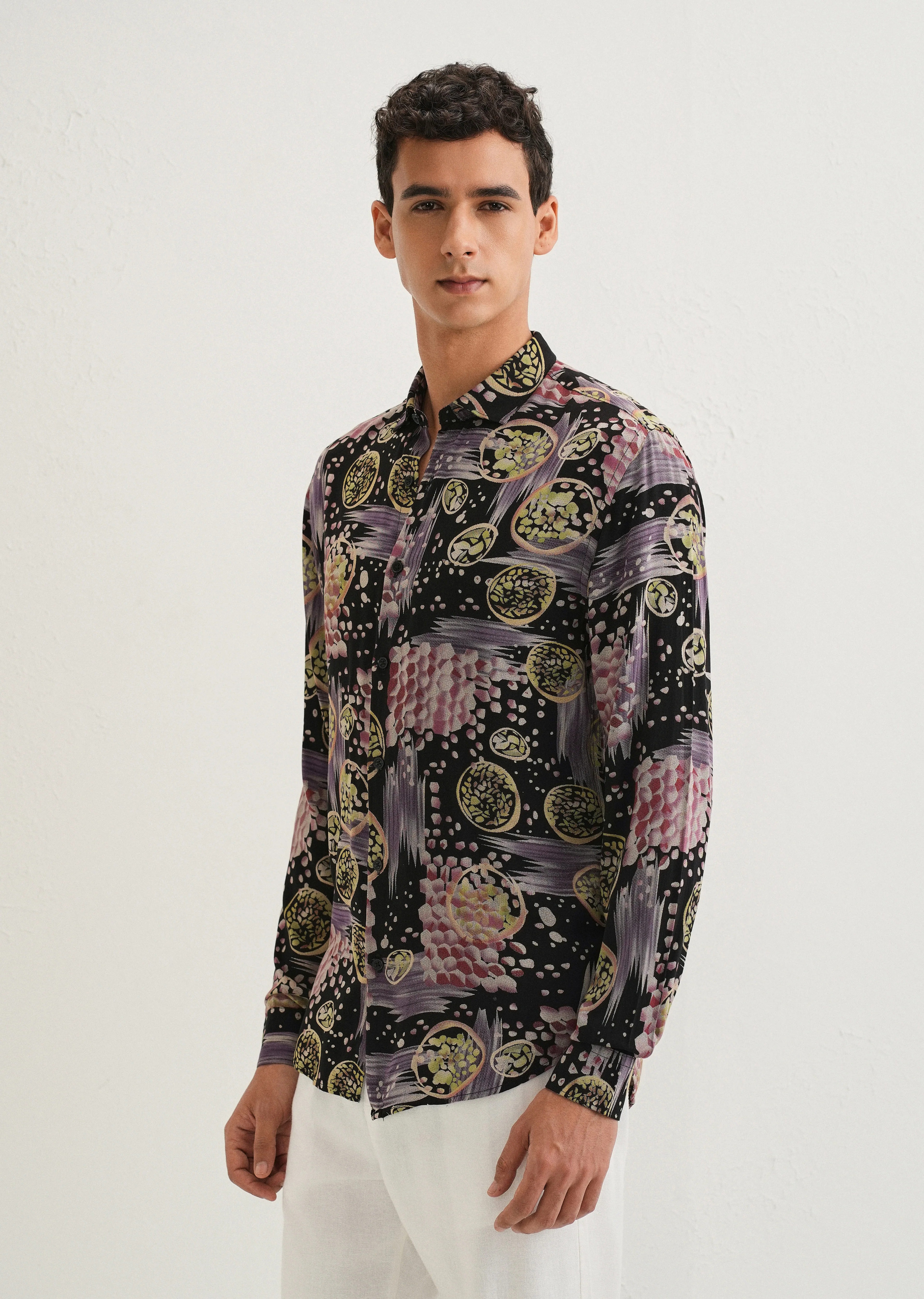 Lavender Abstract Feather Shirt - Image 4