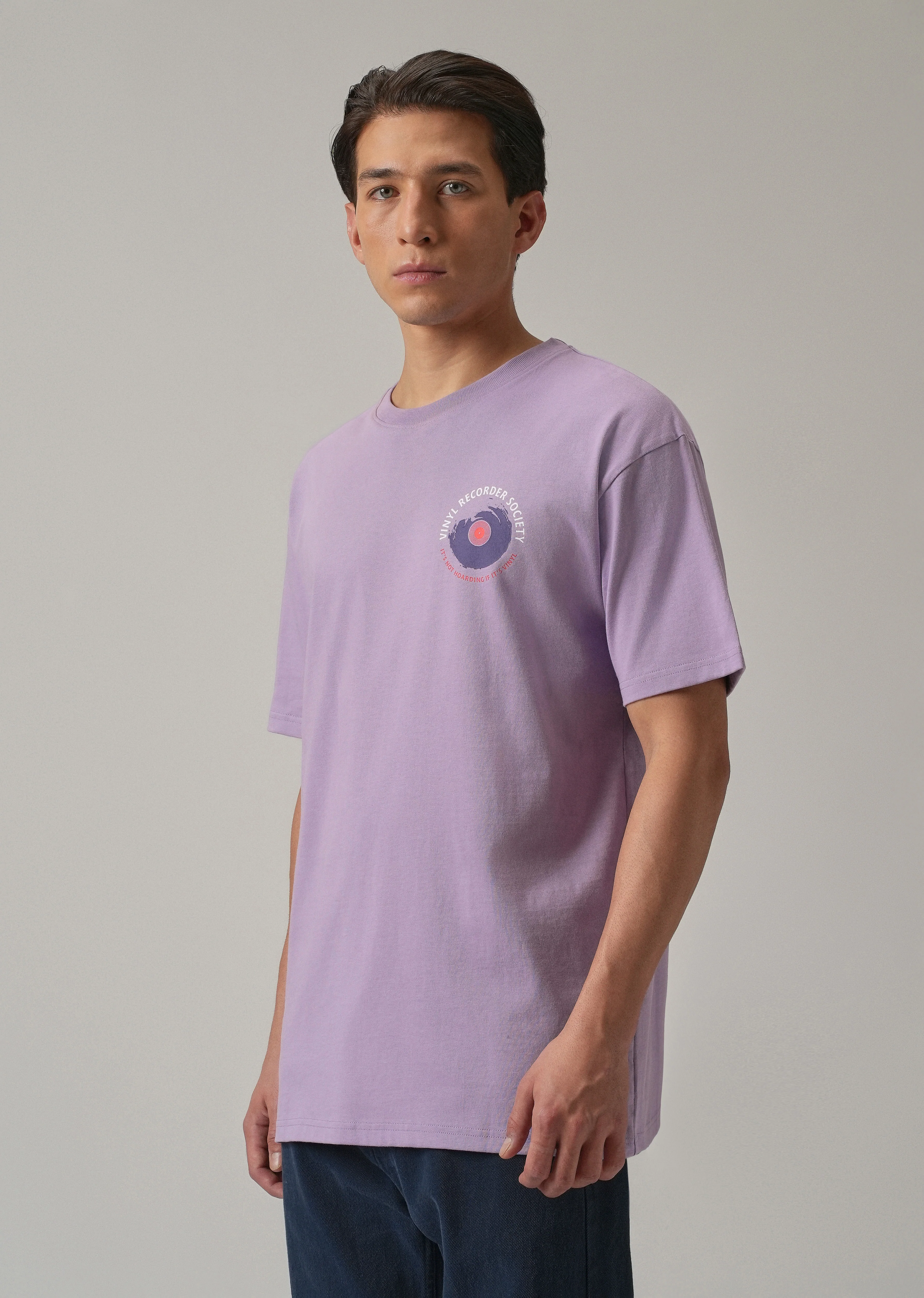 Lavender Back Printed Oversized T-Shirt - Image 4