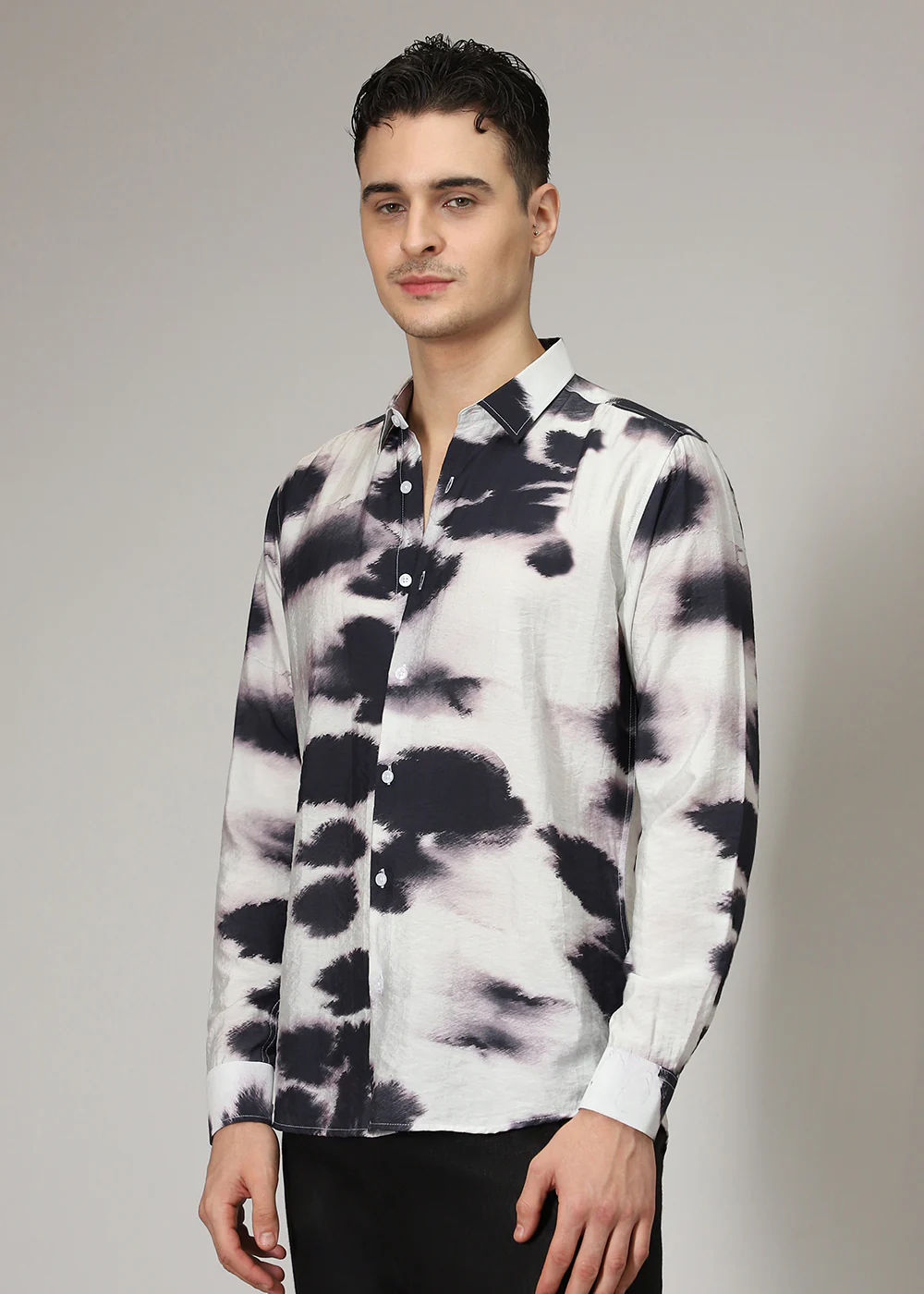 Lavender Black Wash Print Shirt - Image 5