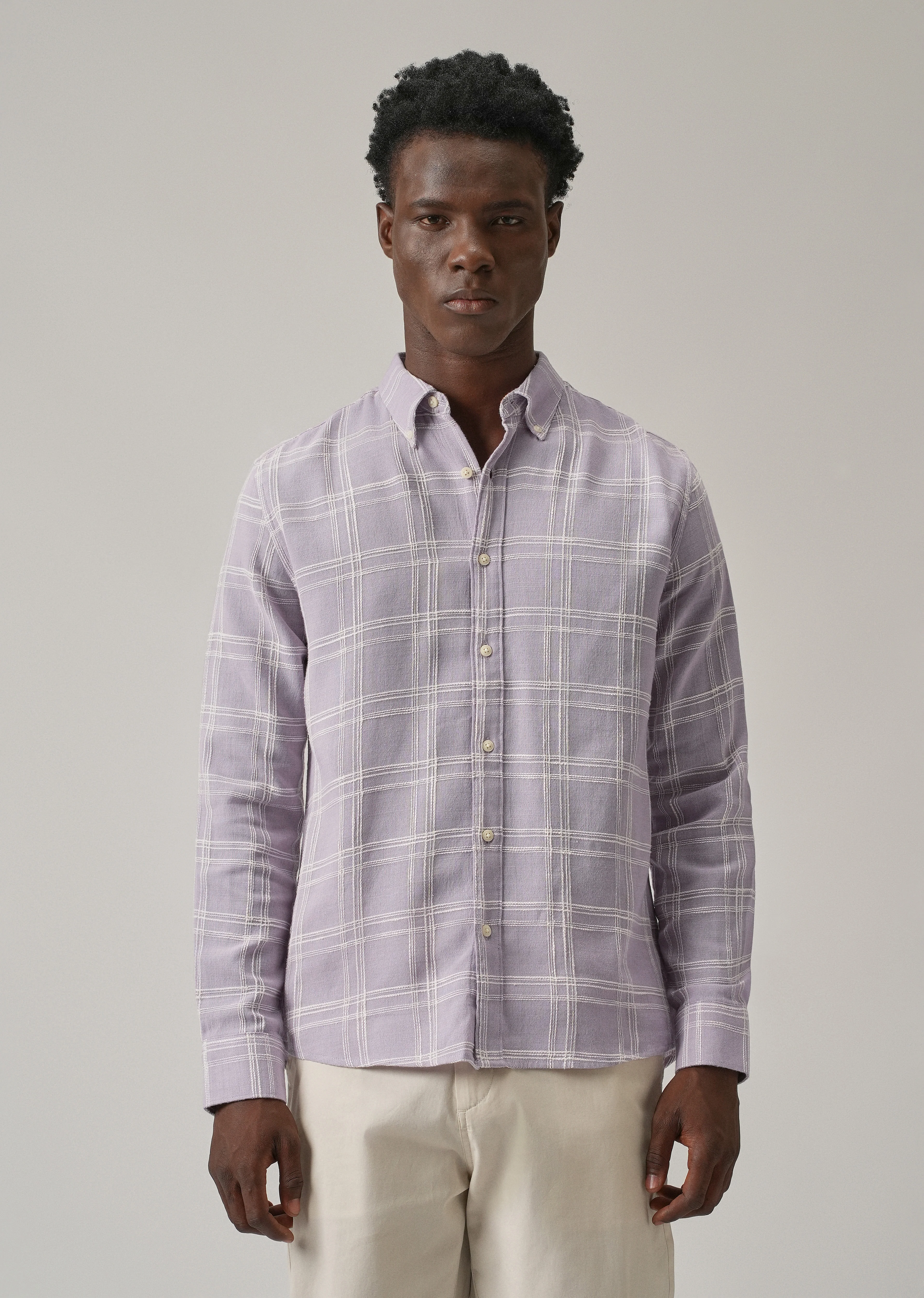 Lavender Chenille Check Shirt - Image 3