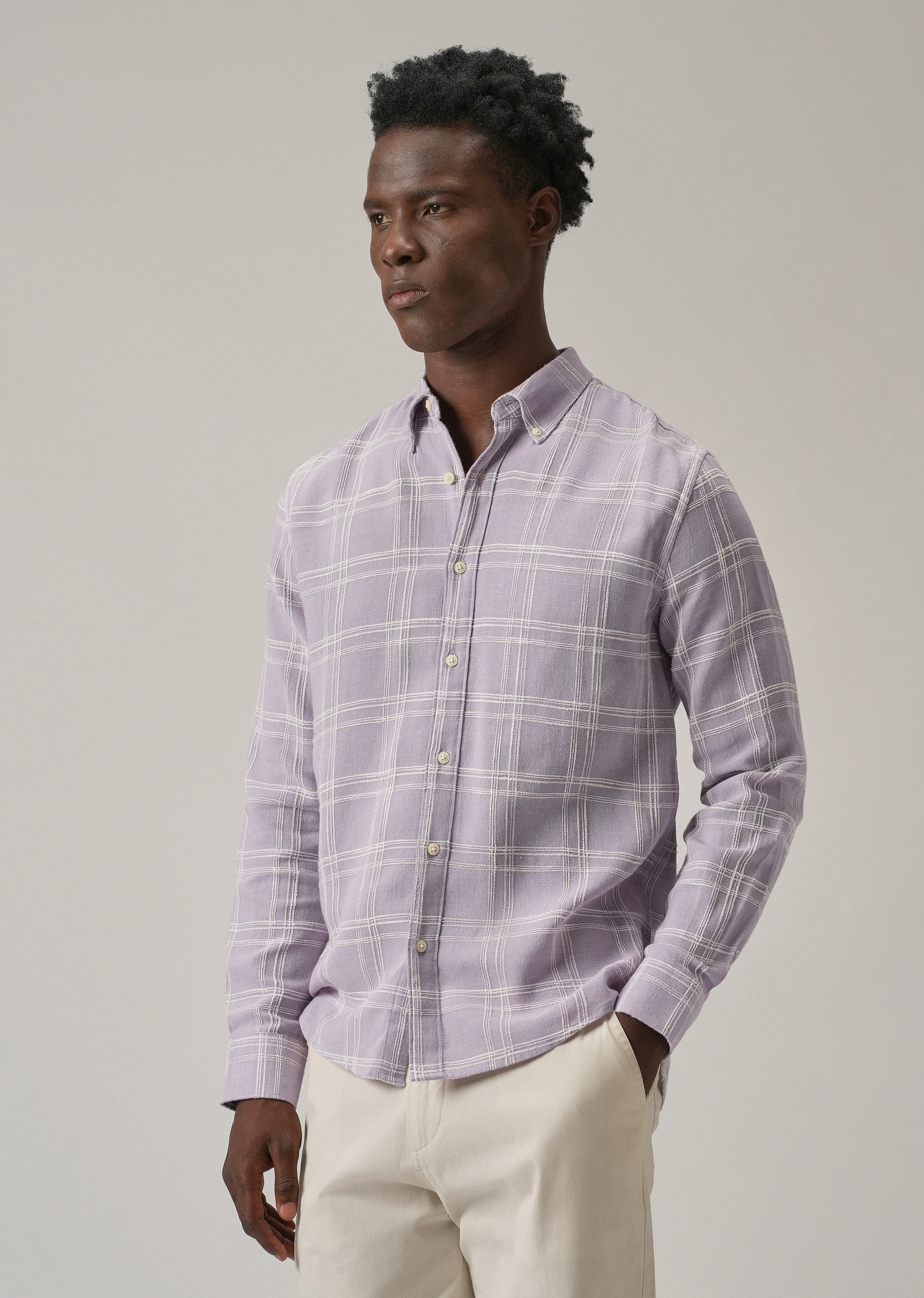 Lavender Chenille Check Shirt - Image 4