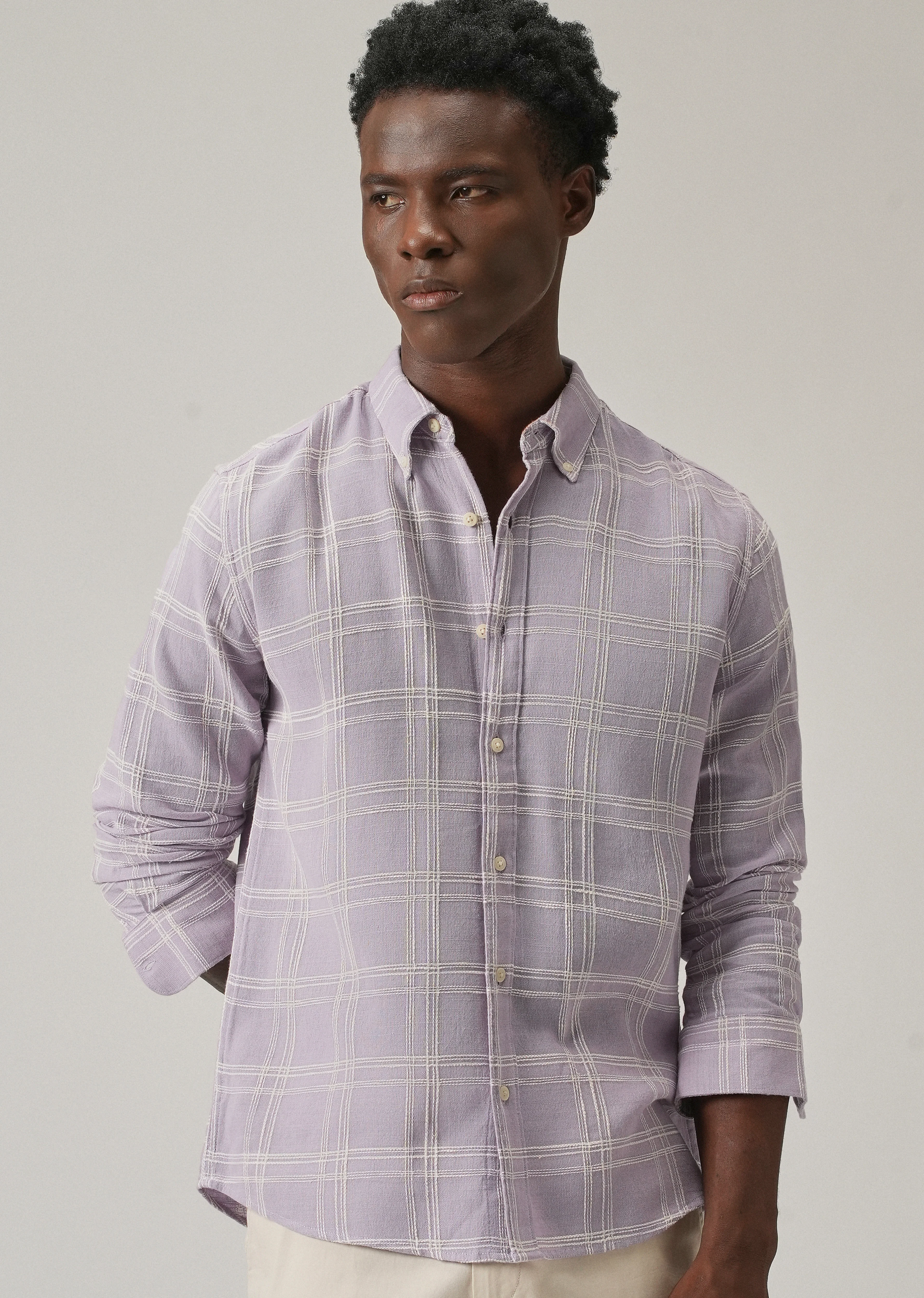 Lavender Chenille Check Shirt - Image 7