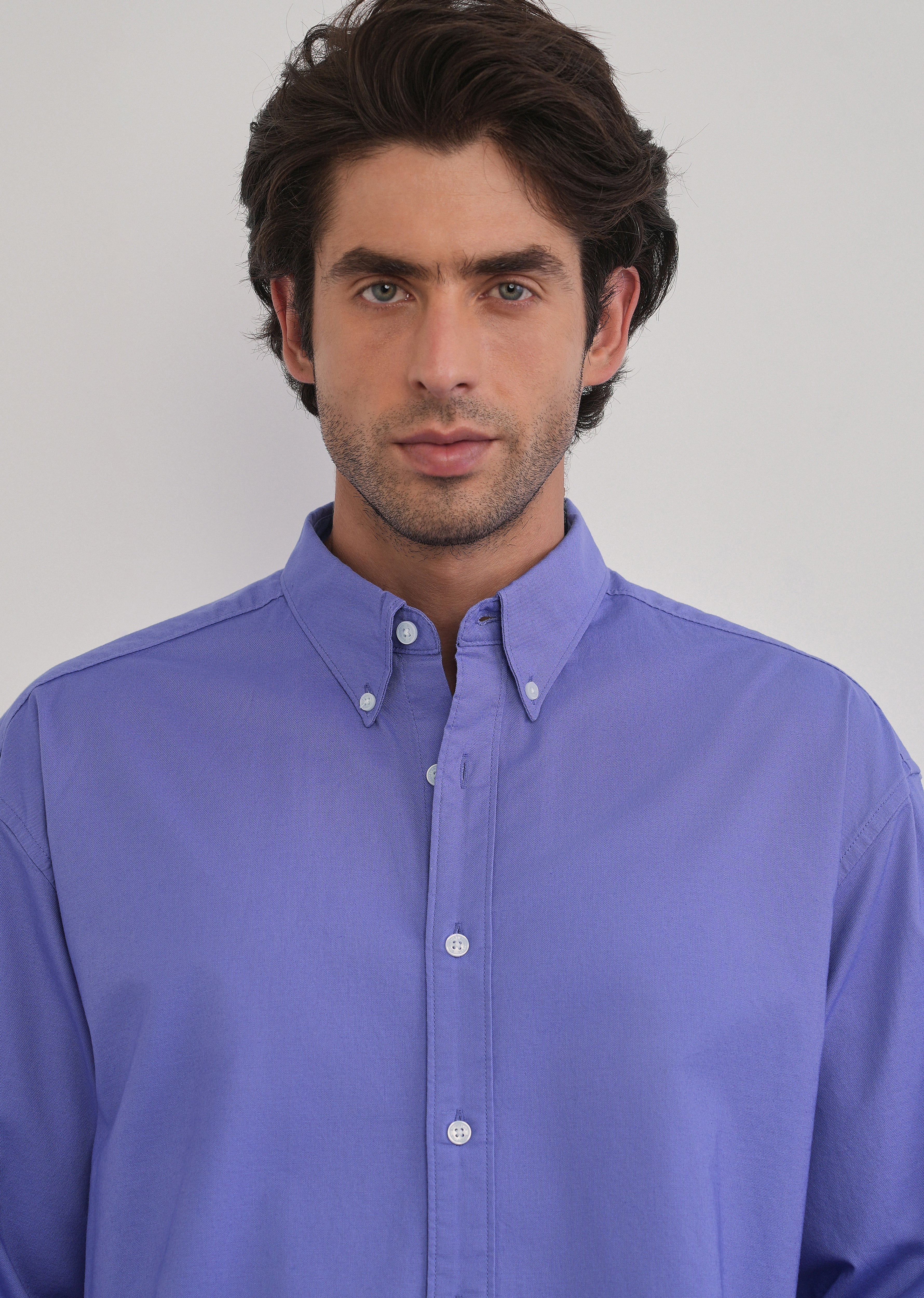 Lavender Cotton Stretch Oversized Shirt - Image 5
