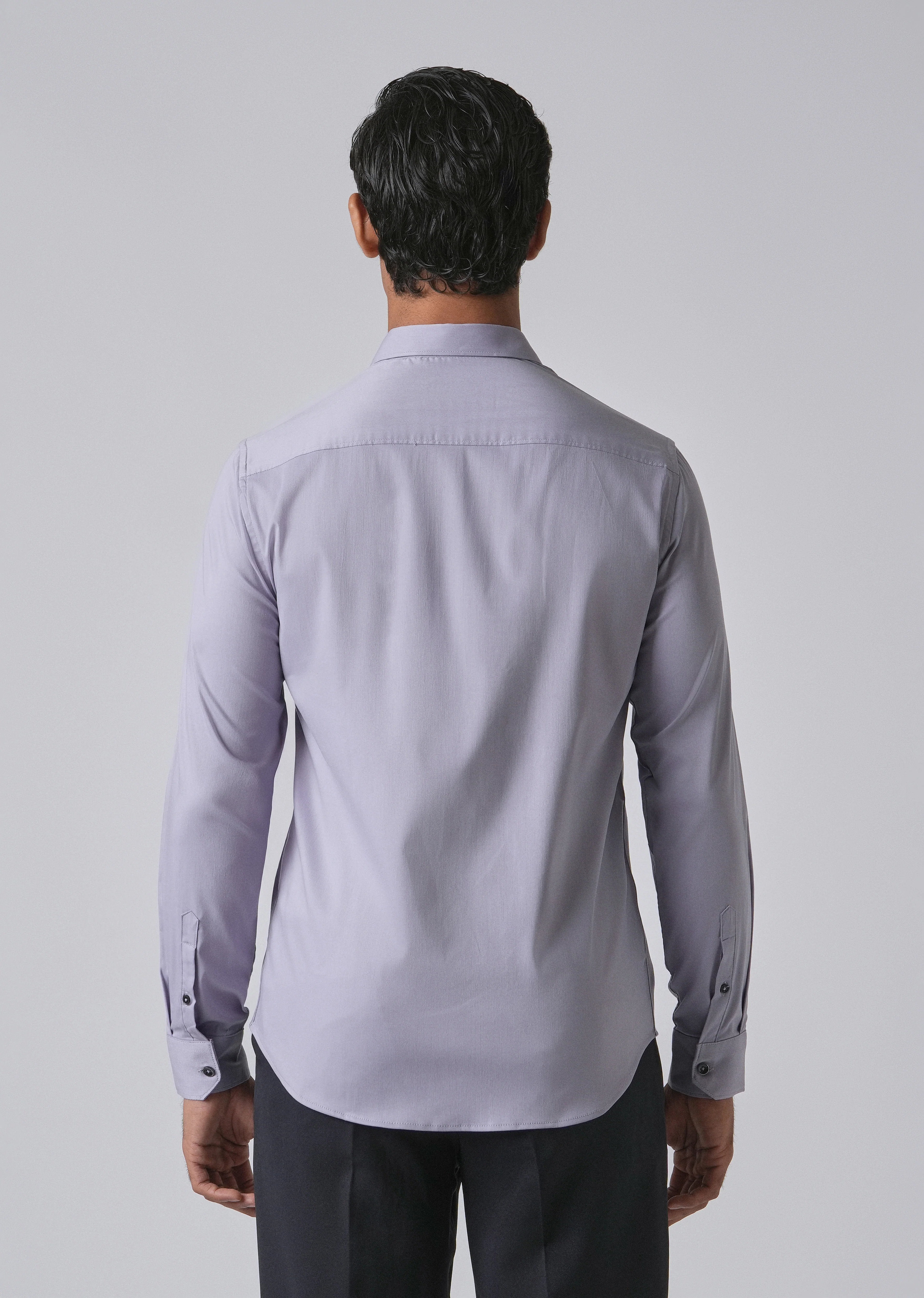 Lavender Cotton Stretch Plain Shirt - Image 2