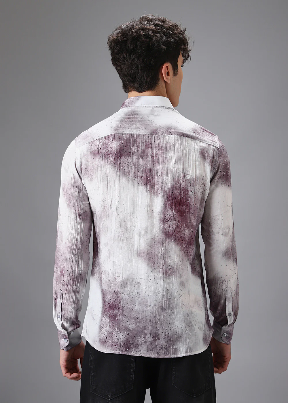 Lavender Crushed Printed Shirt - Image 4