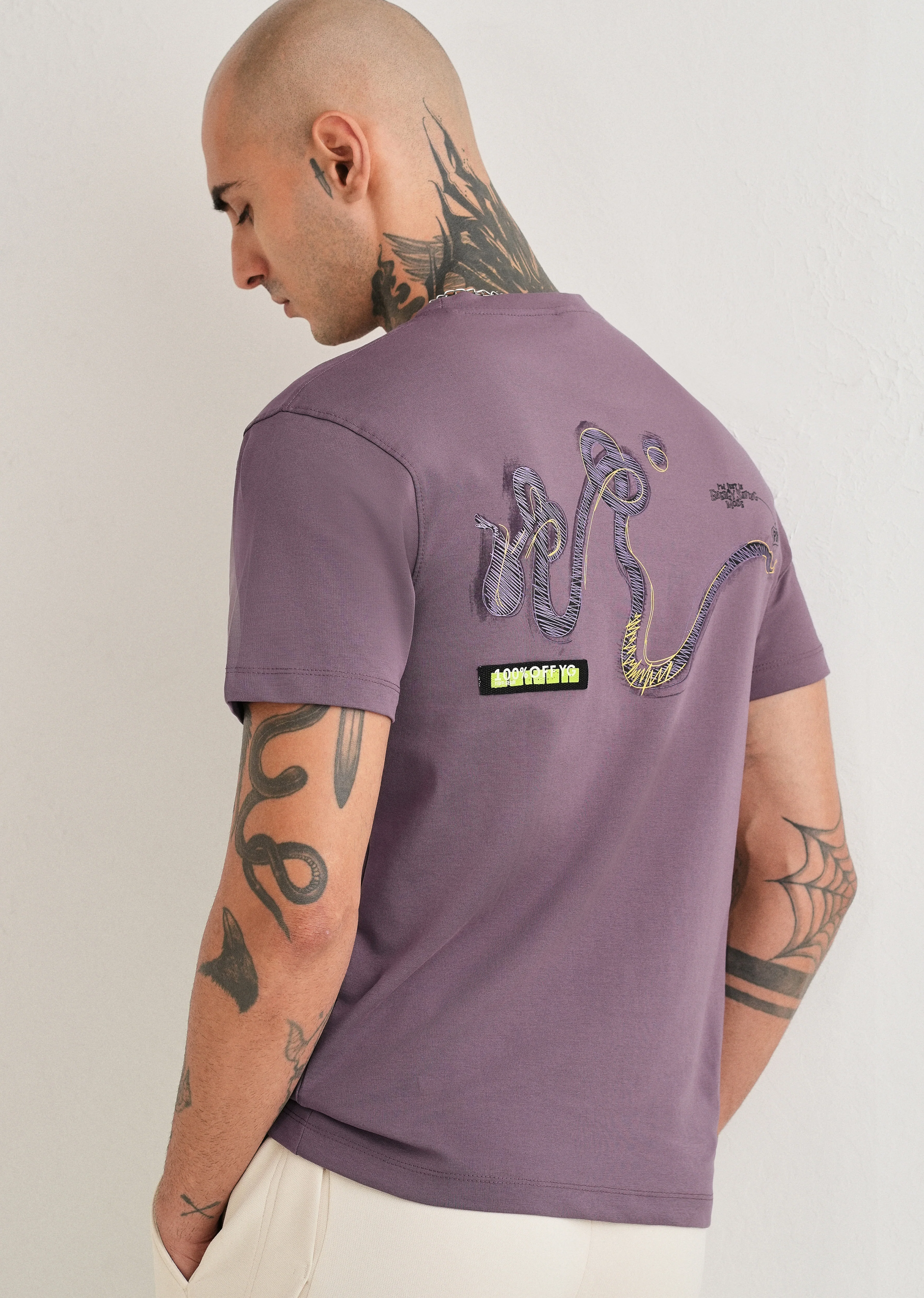 Lavender Graphic Printed T-shirt - Image 7