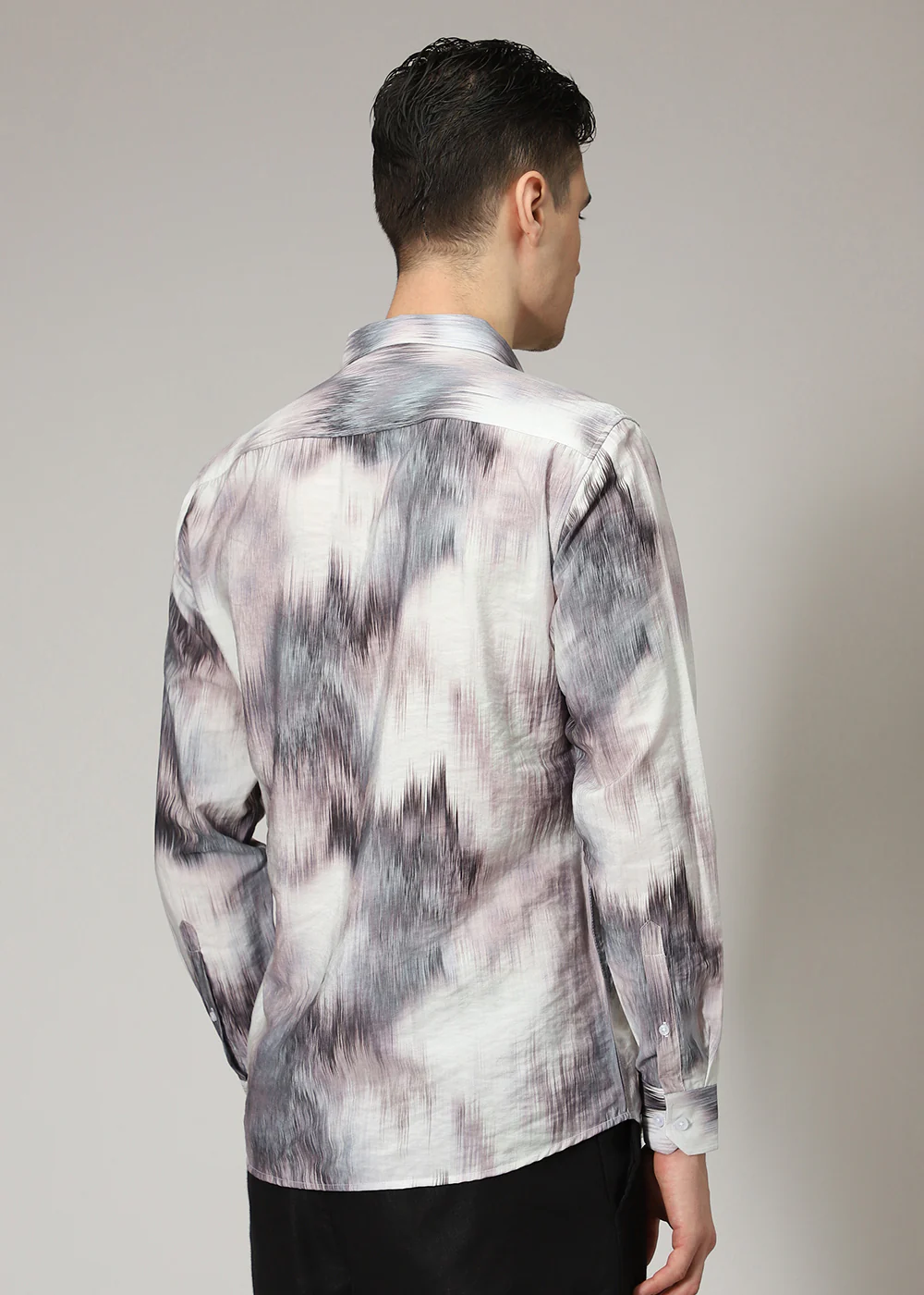 Lavender Line Brush Print Shirt - Image 4