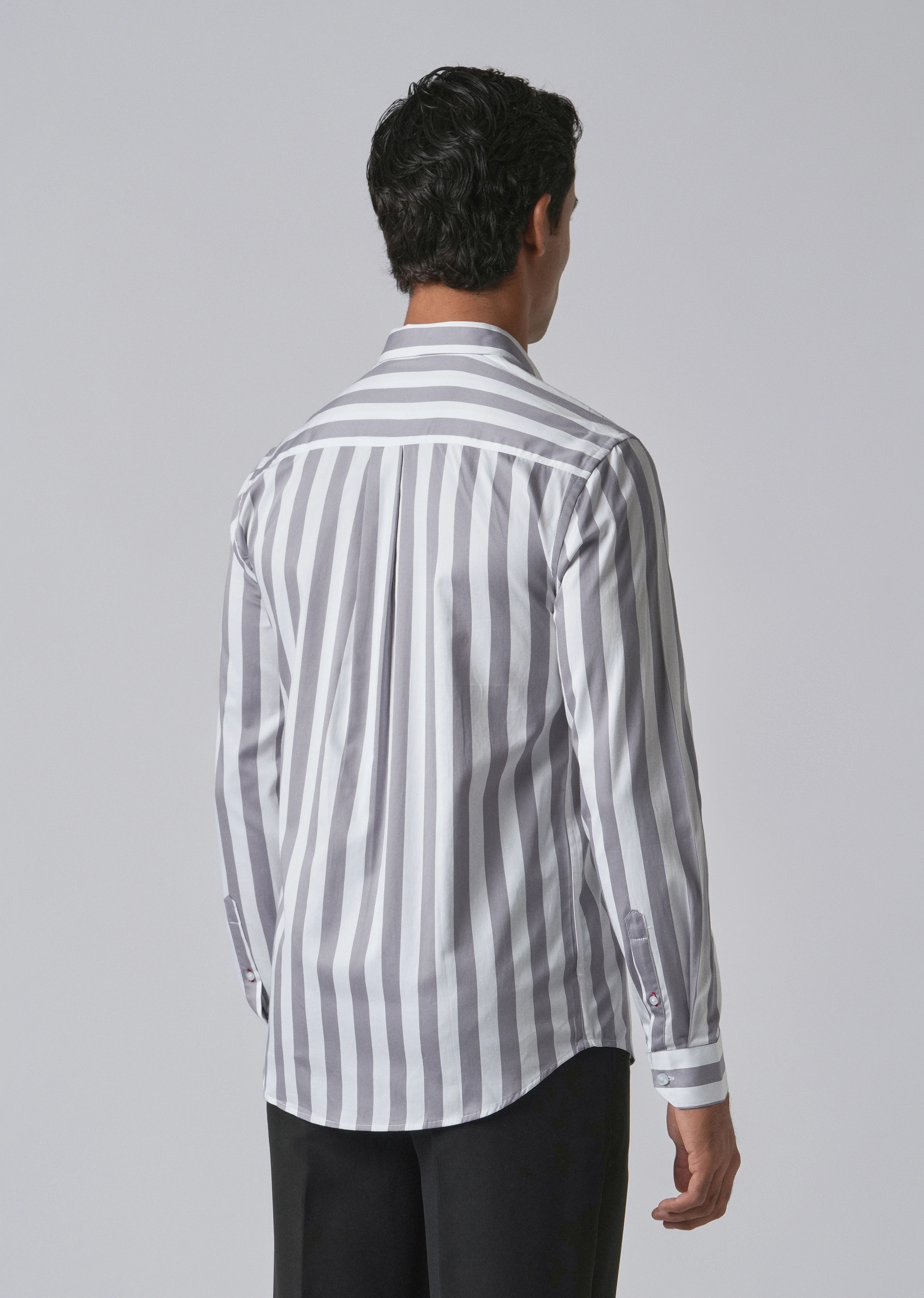 Lavender Satin Striped Shirt - Image 2
