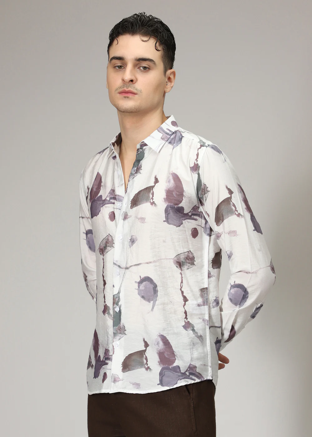 Lavender Wash Print Shirt - Image 5