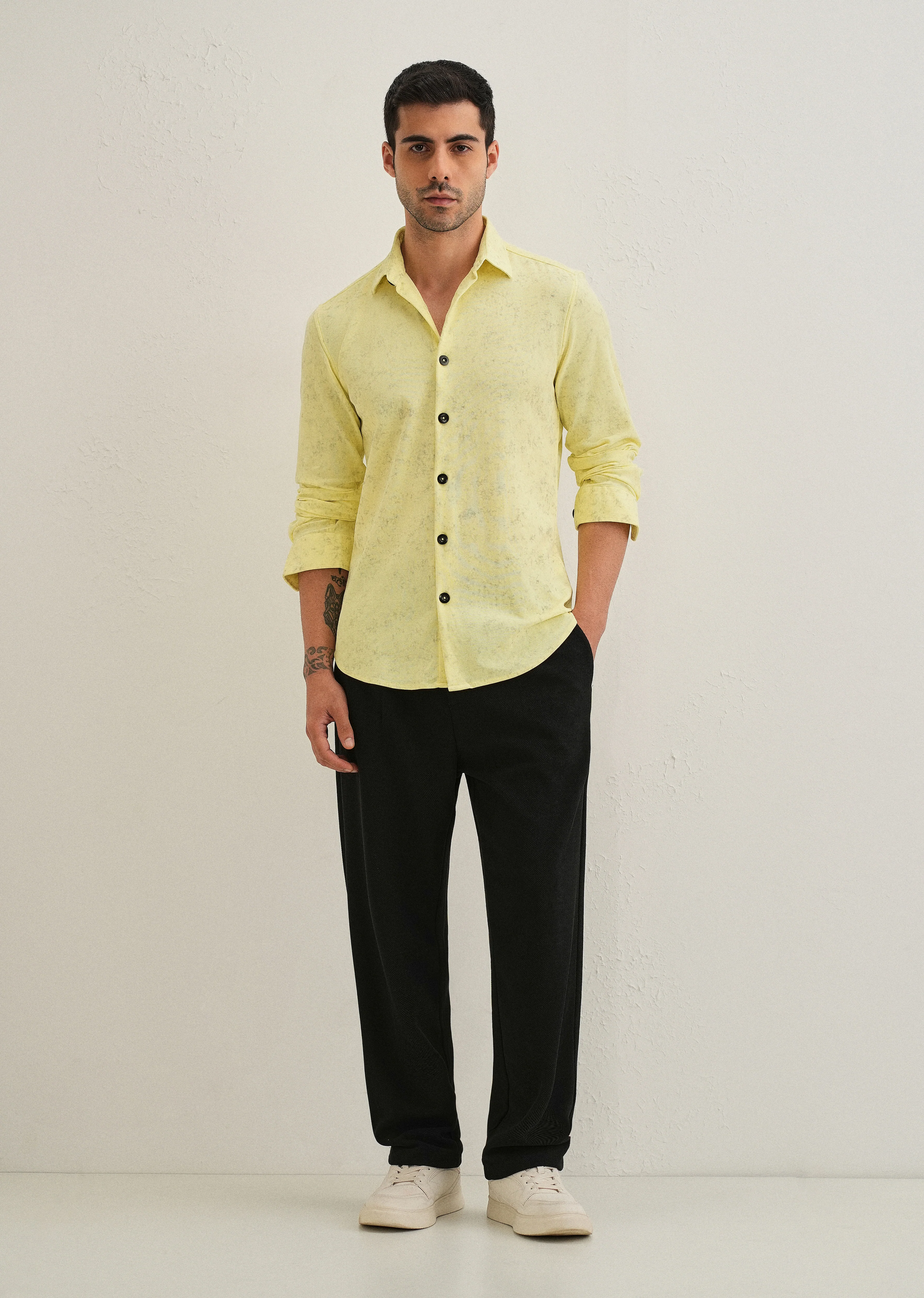 Lemon Yellow Knitted Shirt - Image 6
