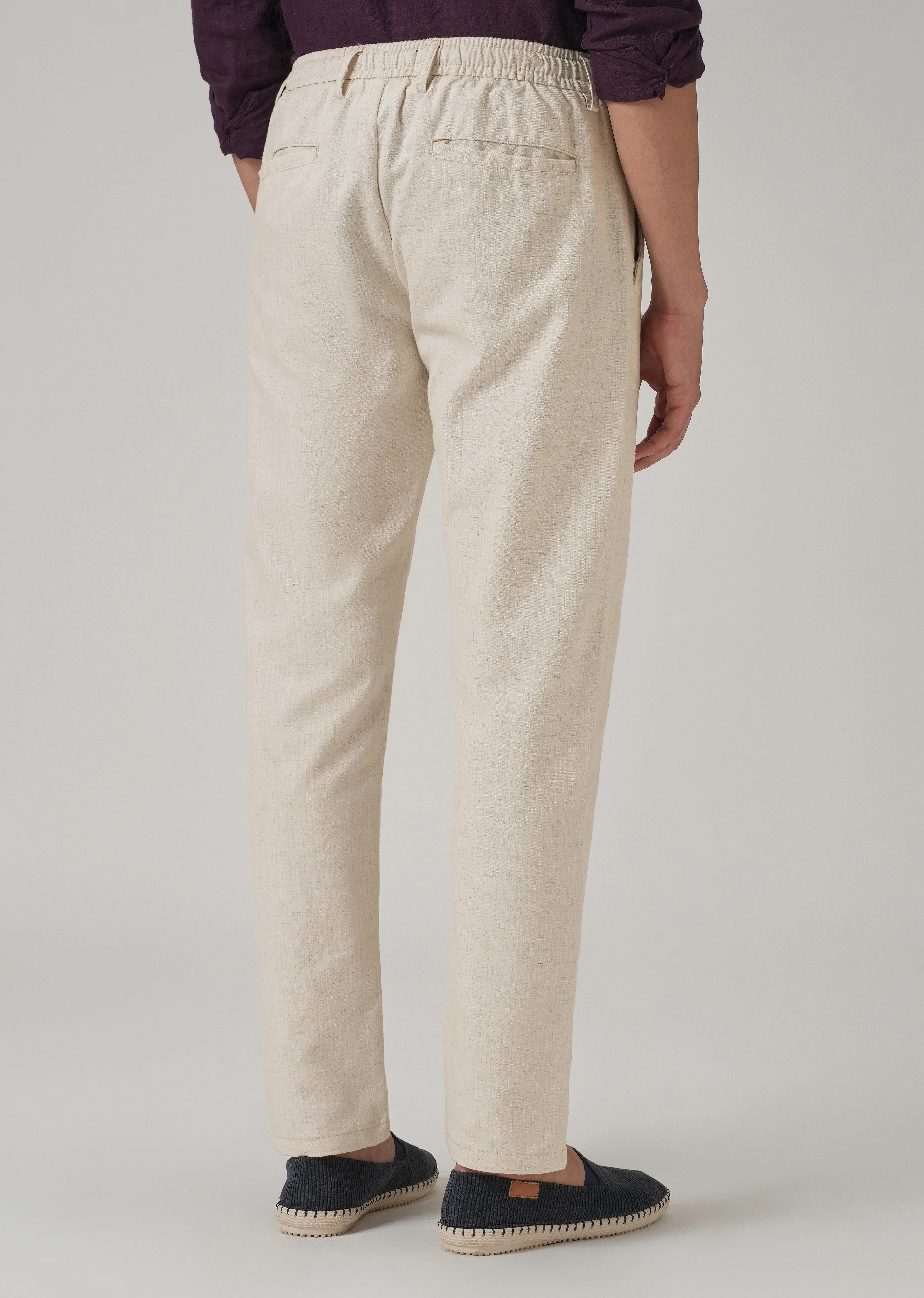 Light Beige Blended Linen Pant - Image 2