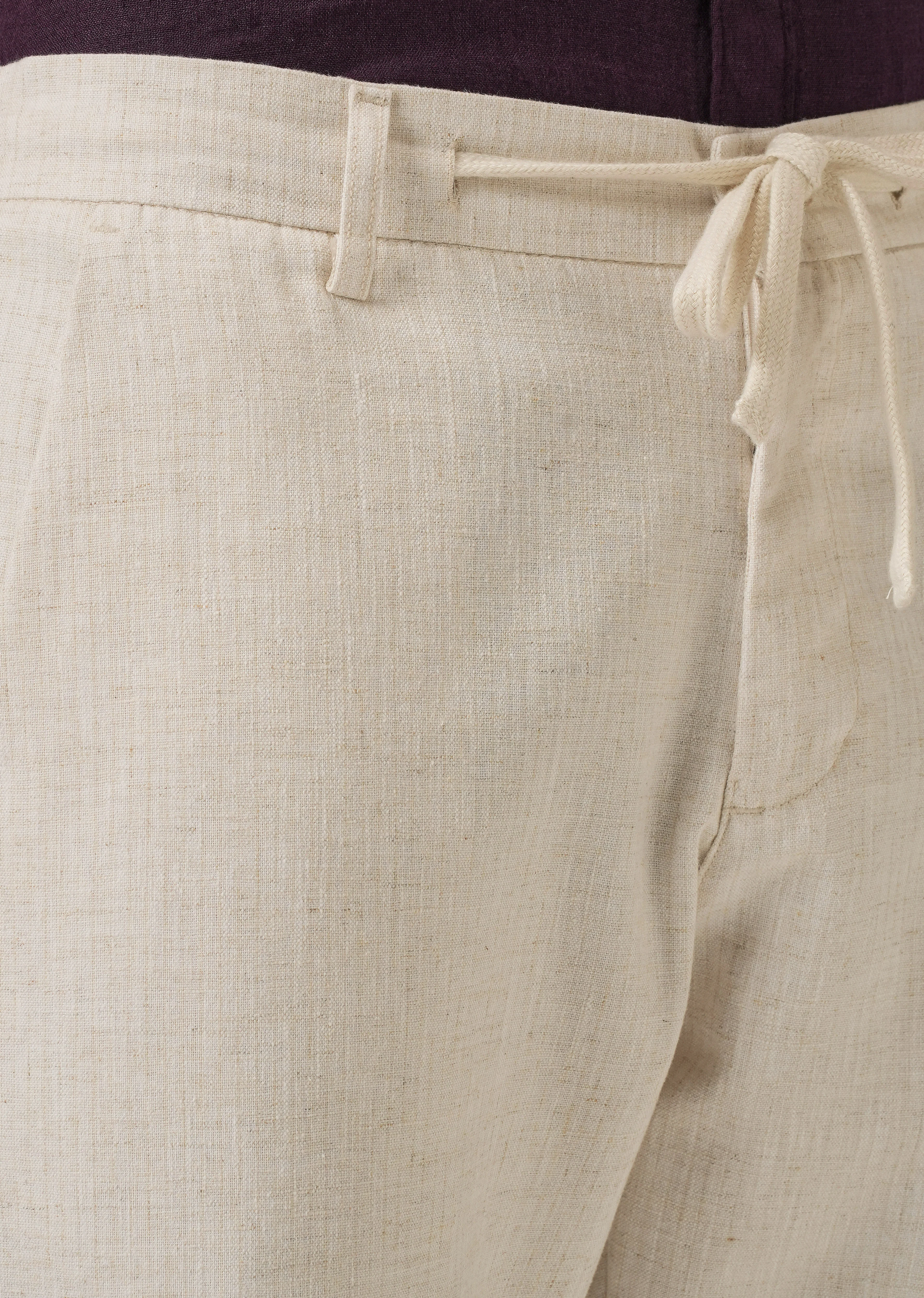 Light Beige Blended Linen Pant - Image 5
