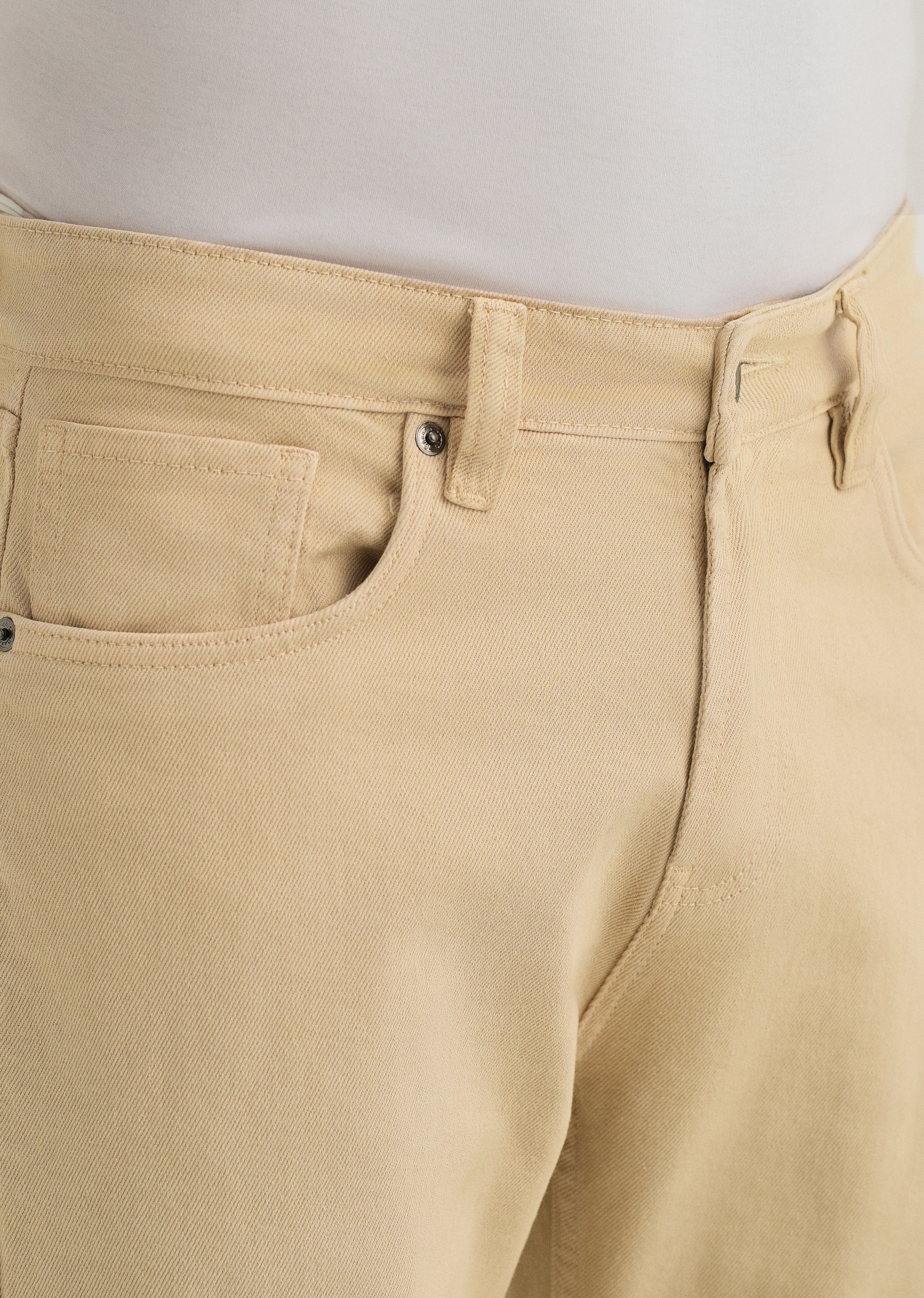 Light Beige Straight Fit Denim - Image 5