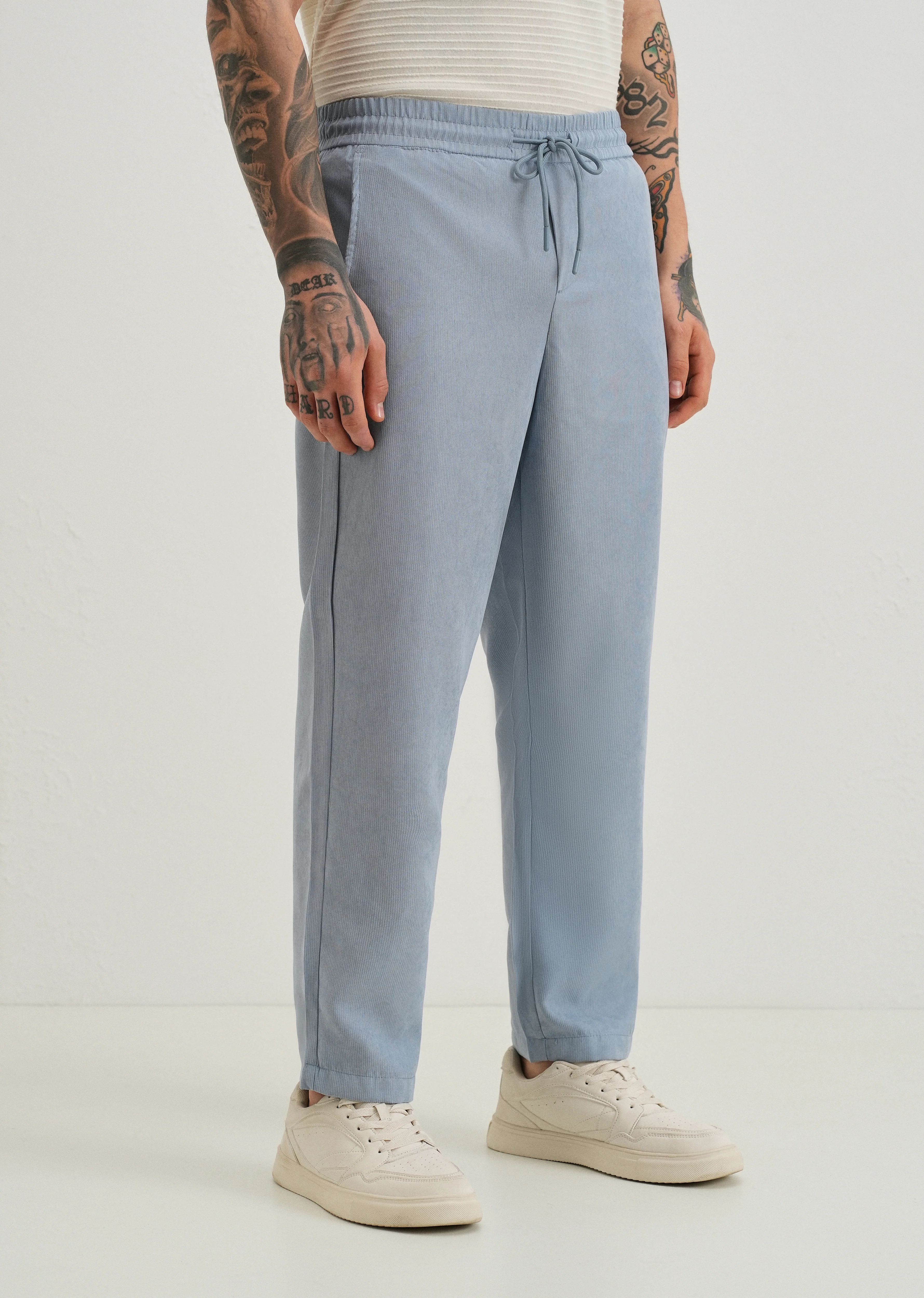 Light Blue Pin Stripe Corduroy Pant - Image 4