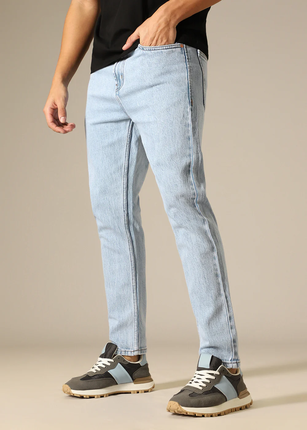 Light Blue Straight Fit Jeans - Image 8