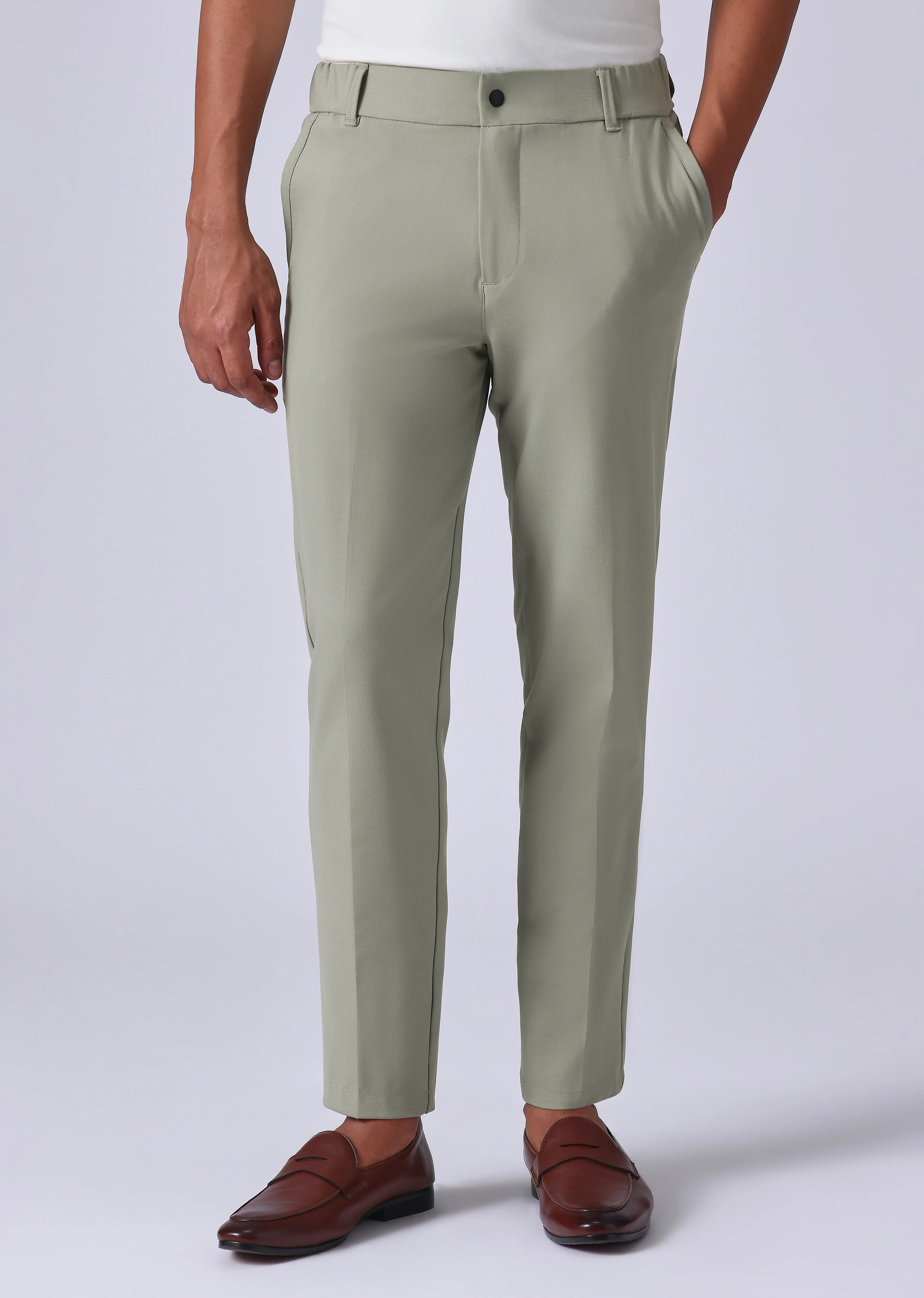 Light Green 8 Way Stretch Trousers - Image 3