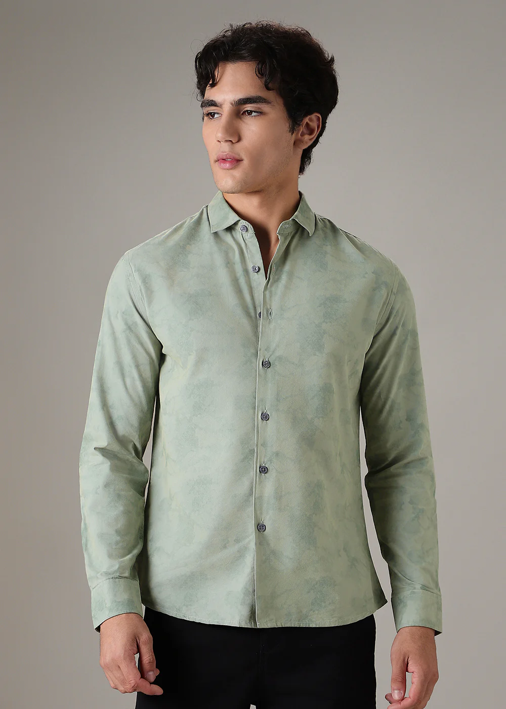 Light Green Printed Shirt - Image 3