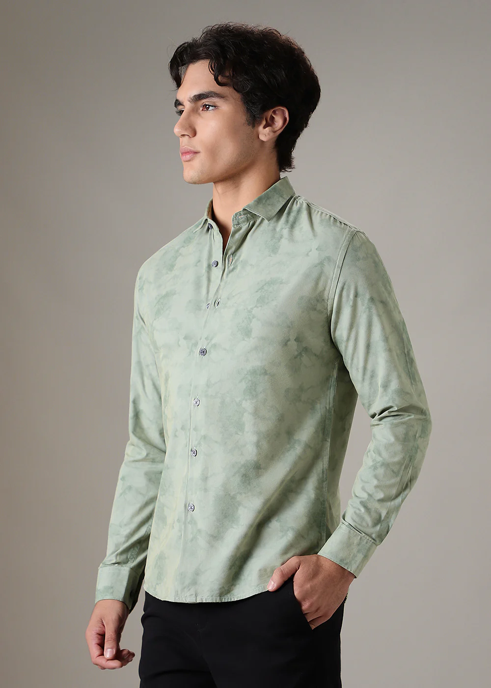Light Green Printed Shirt - Image 5