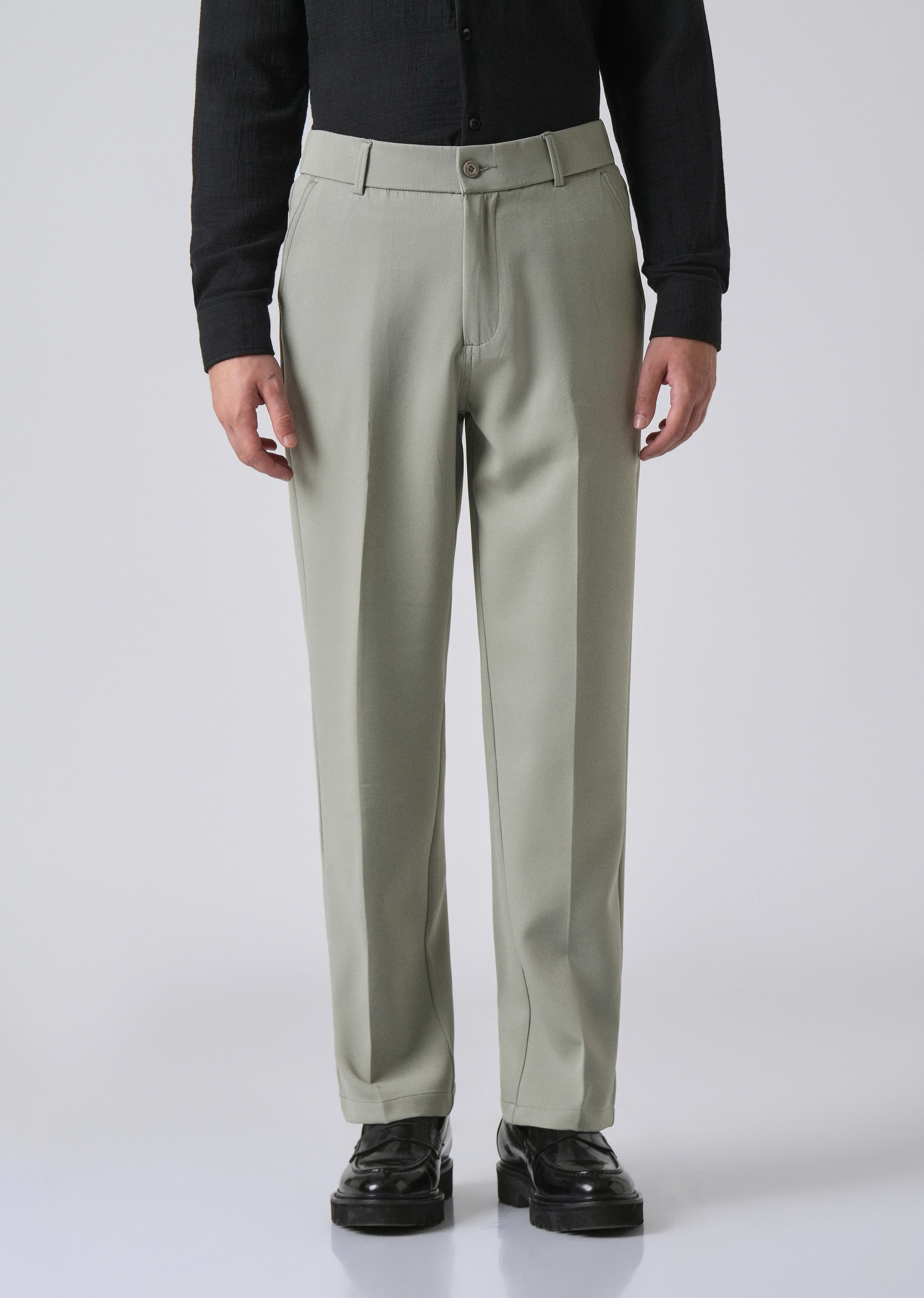 Light Green Relaxed Fit Trousers - Image 3