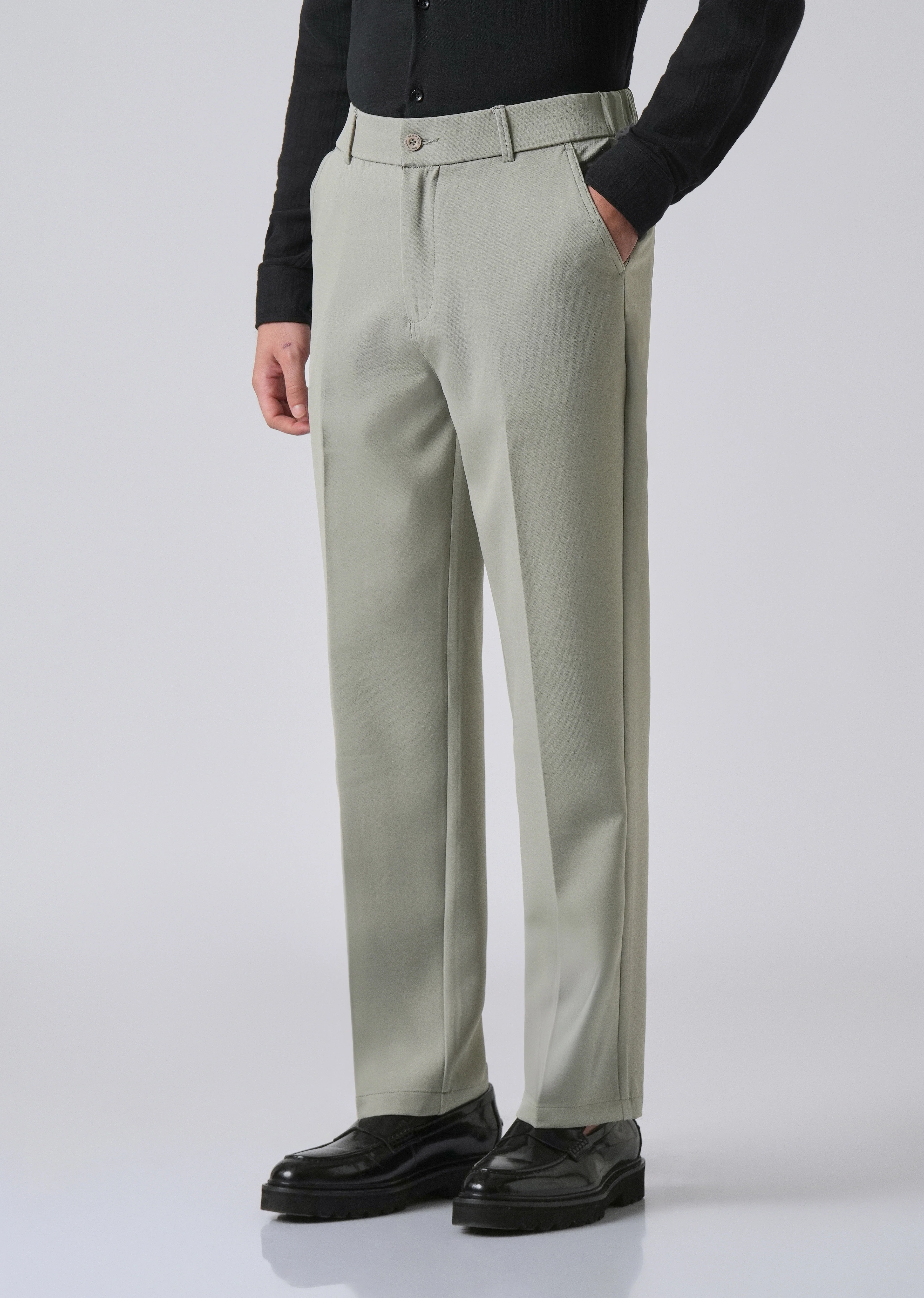 Light Green Relaxed Fit Trousers - Image 4
