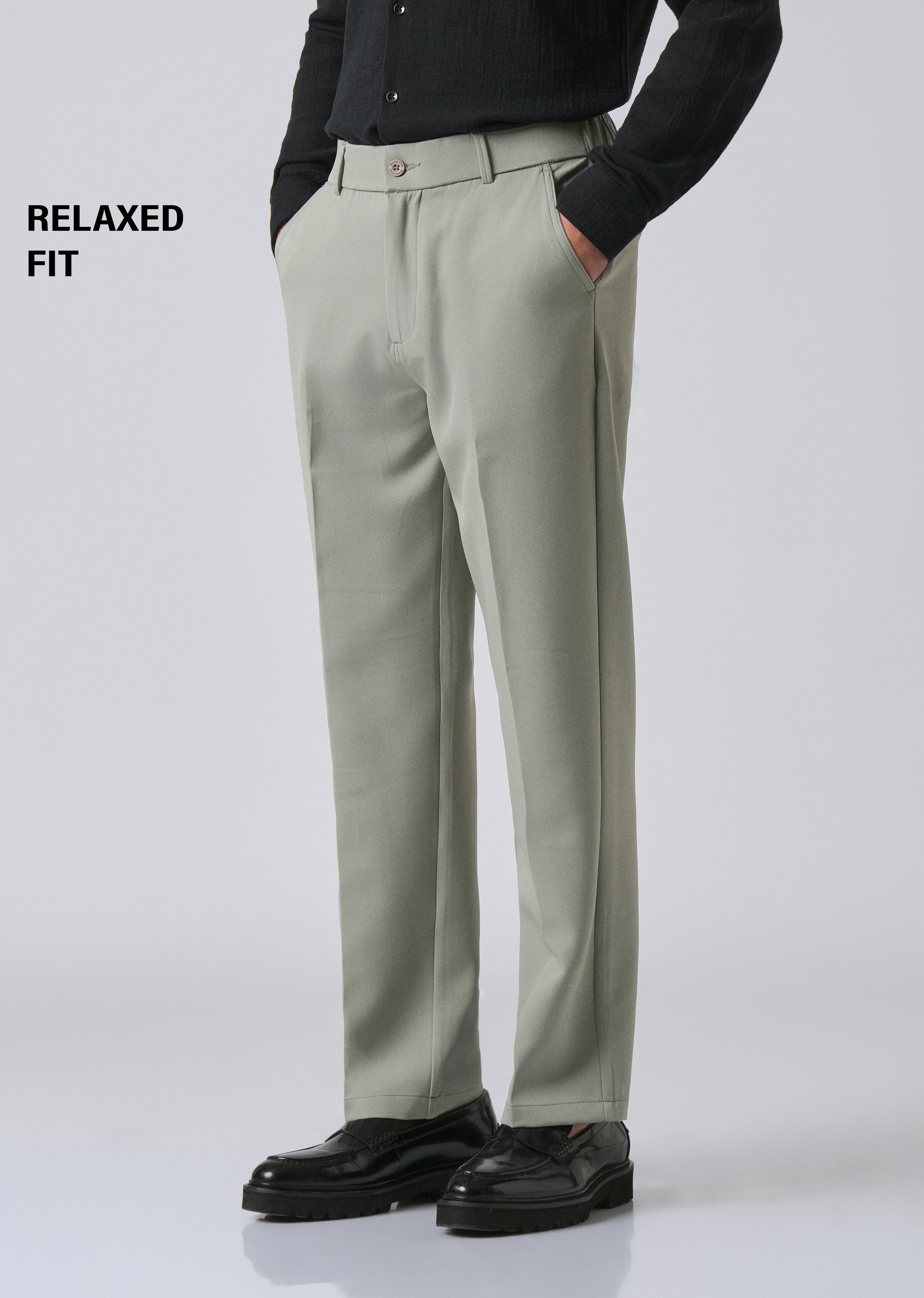 Light Green Relaxed Fit Trousers - Image 7