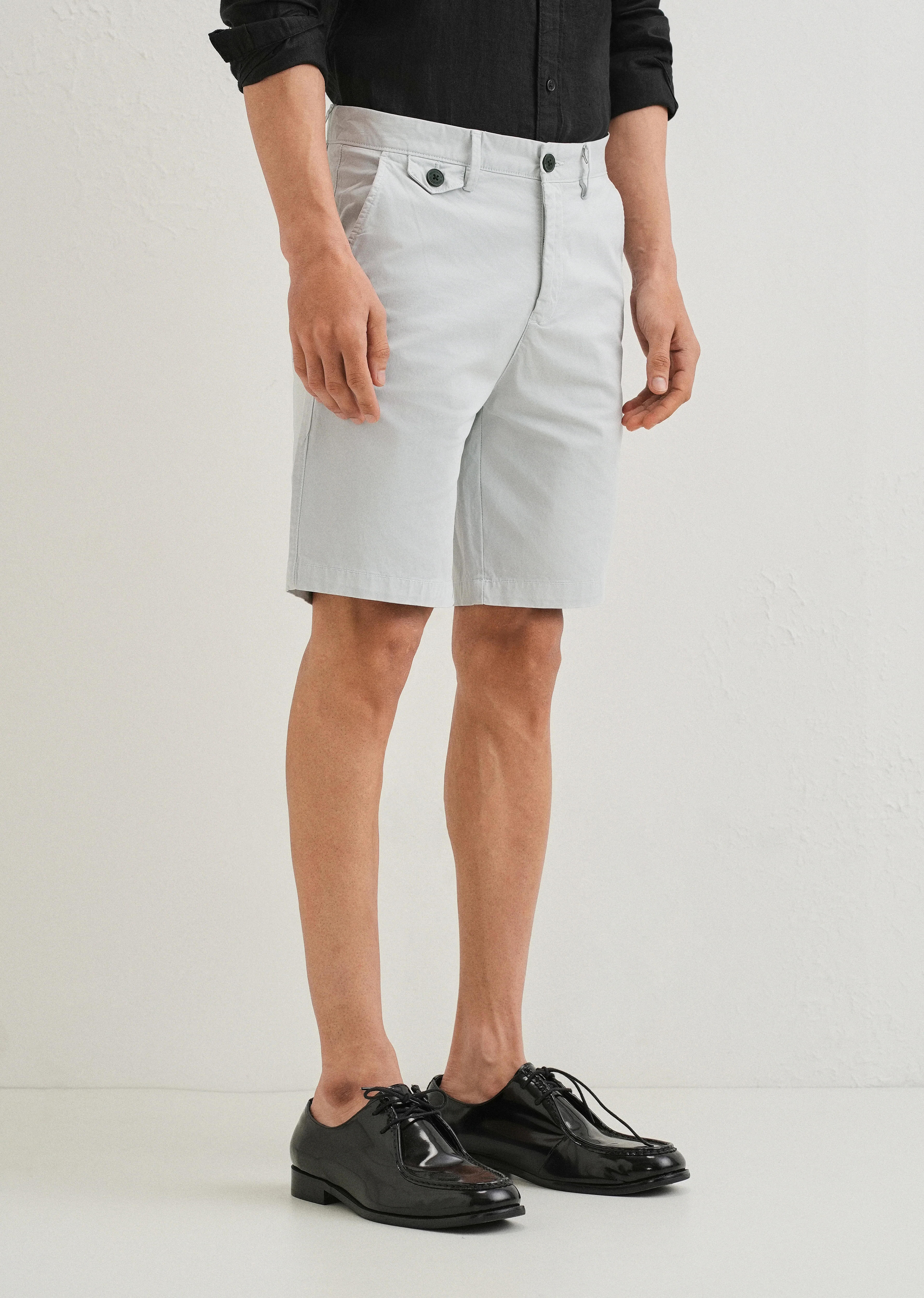 Light Grey Cotton Shorts - Image 4