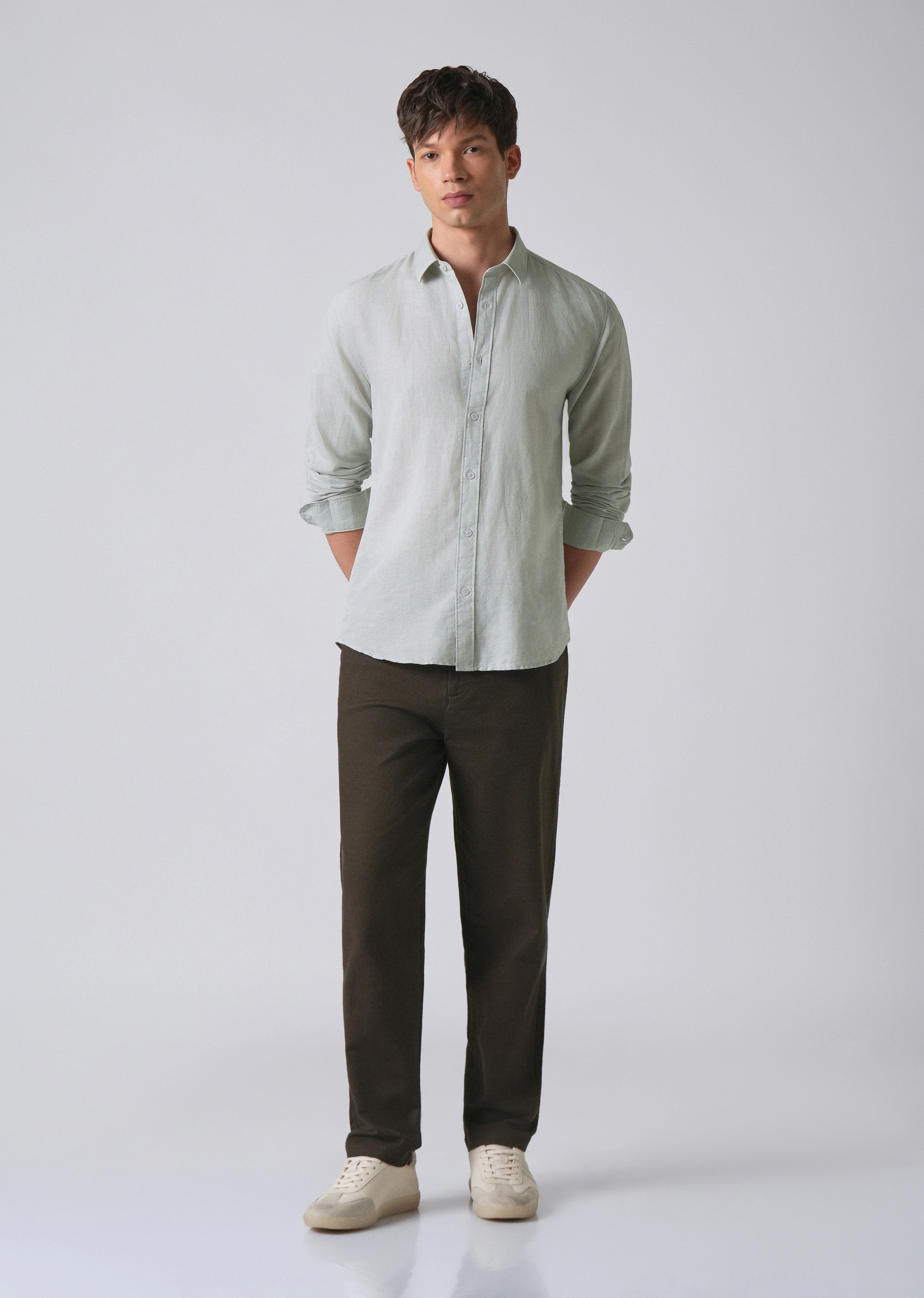 Light Grey Linen Shirt - Image 6