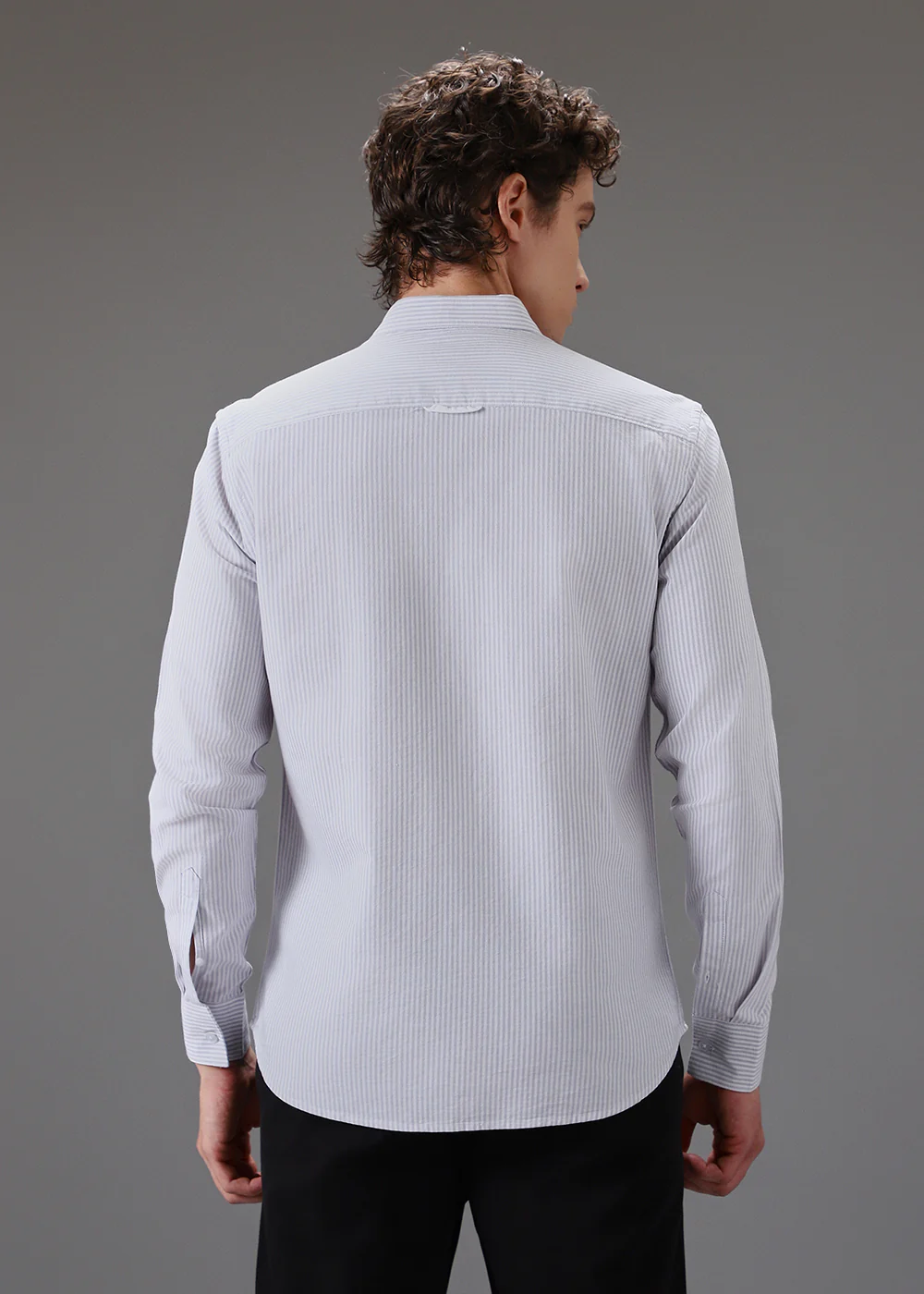 Light Grey Pin Stripe Shirt - Image 4